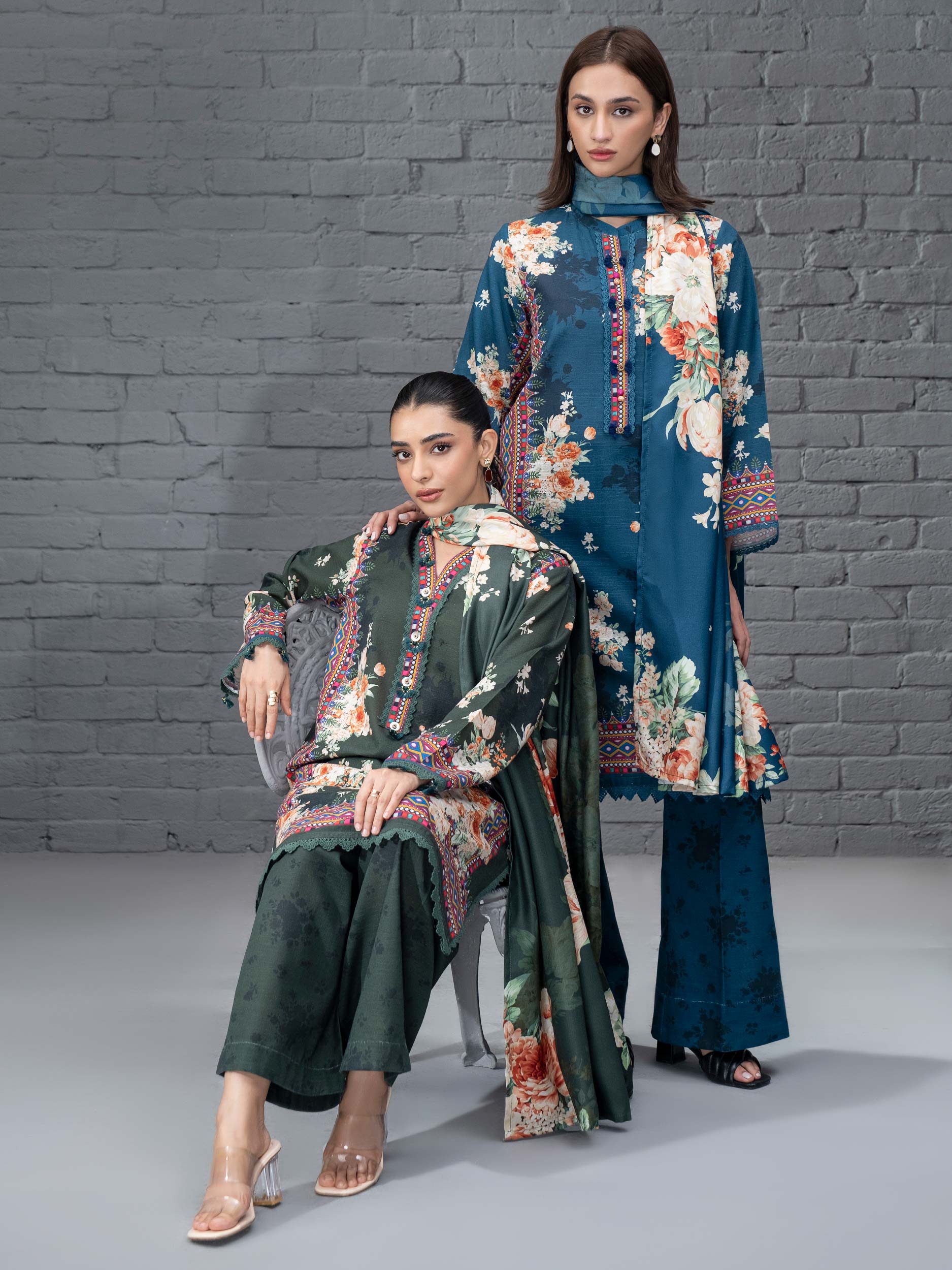 3 Piece Khaddar Suit-Printed (Unstitched) - Image 8