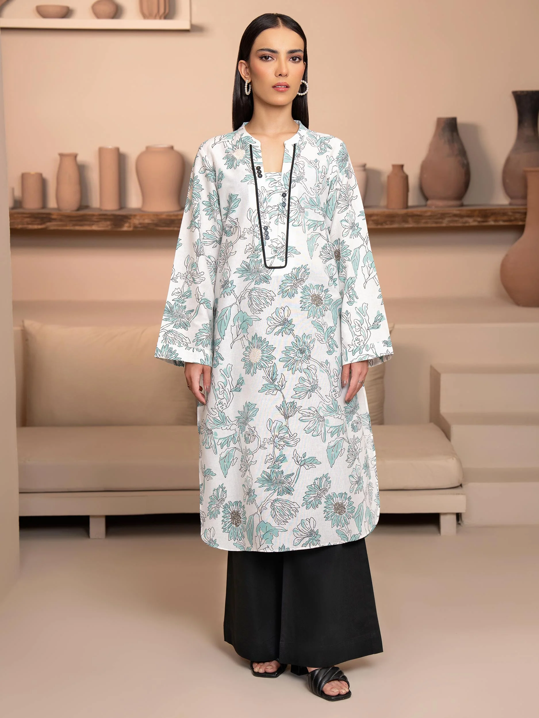 Khaddar Shirt-Paste Print (Unstitched) - Image 6