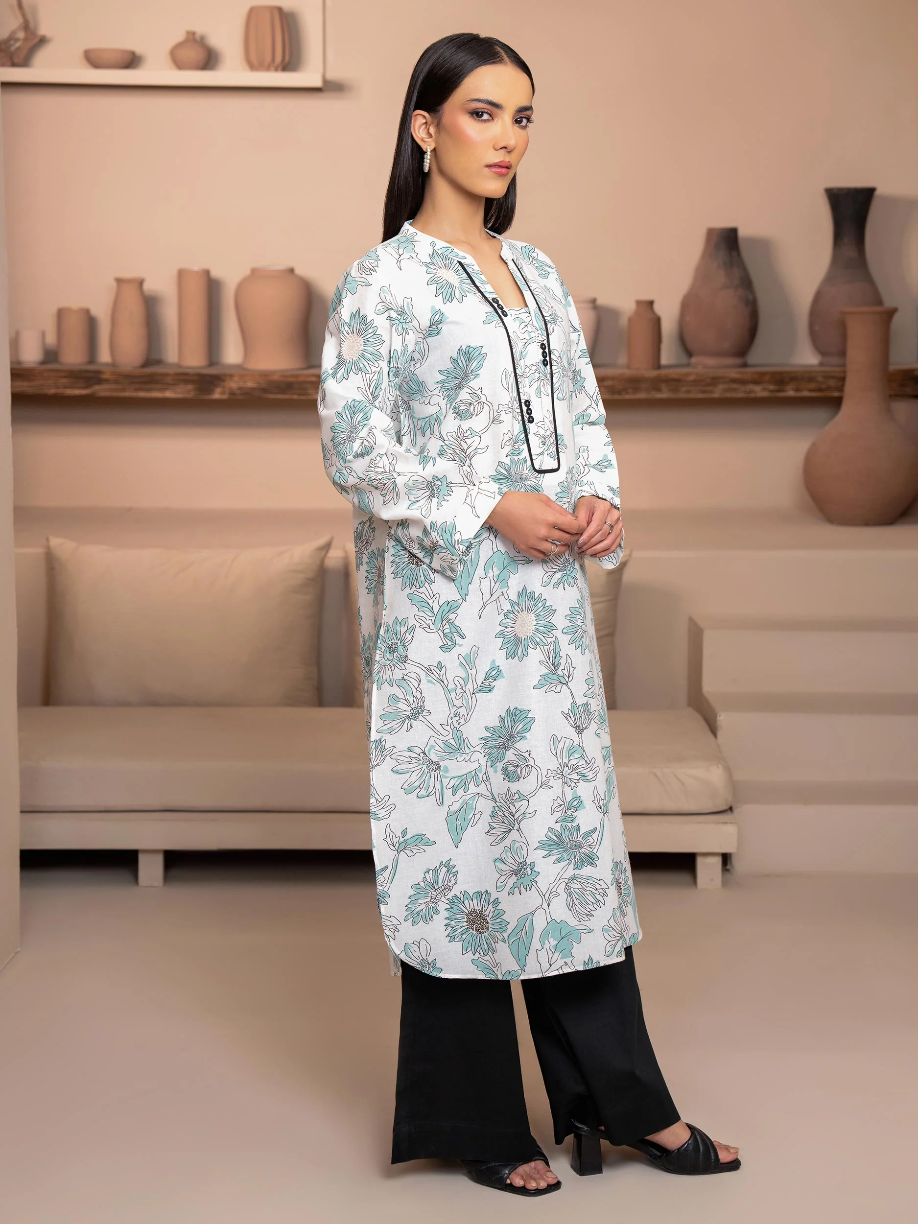 Khaddar Shirt-Paste Print (Unstitched) - Image 7