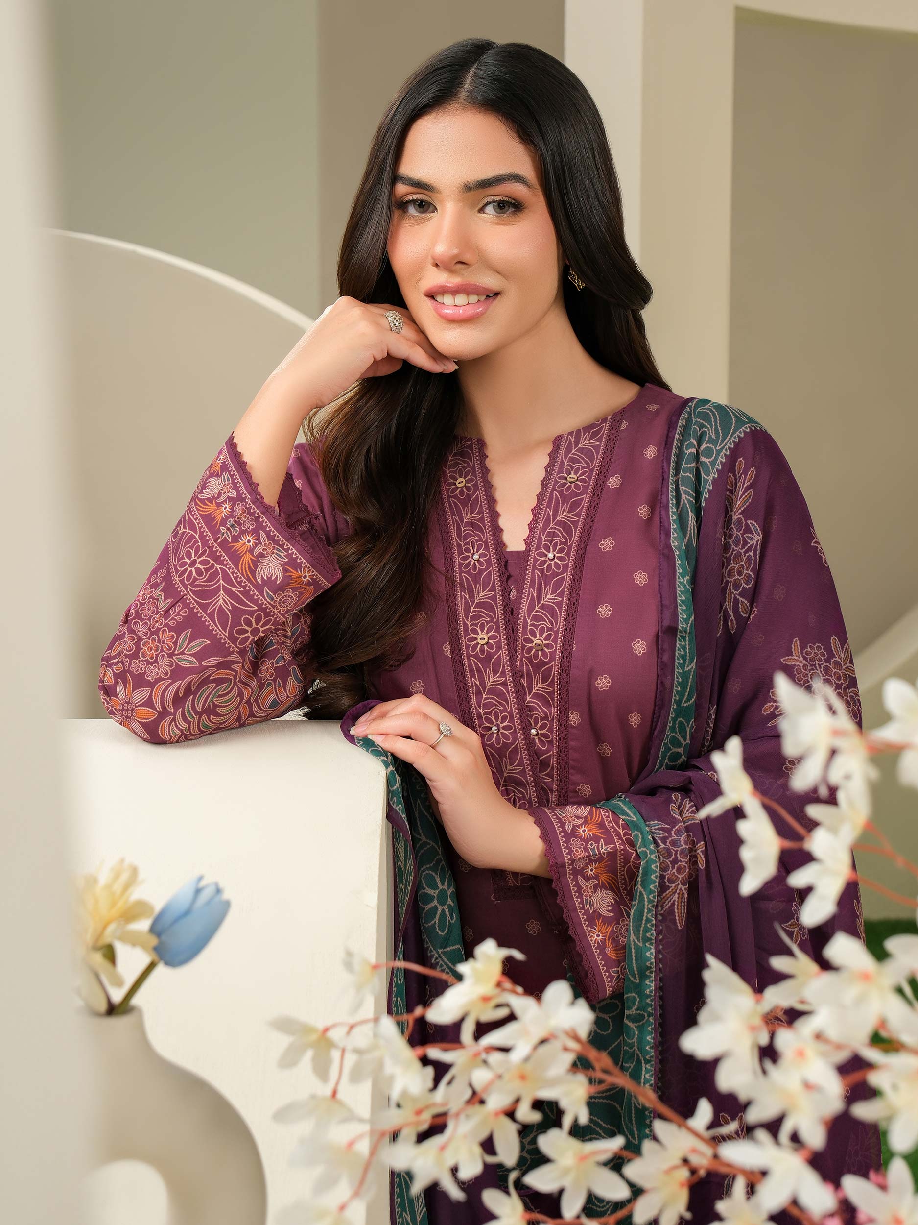 3 Piece Lawn Suit-Printed (Unstitched) - Image 2