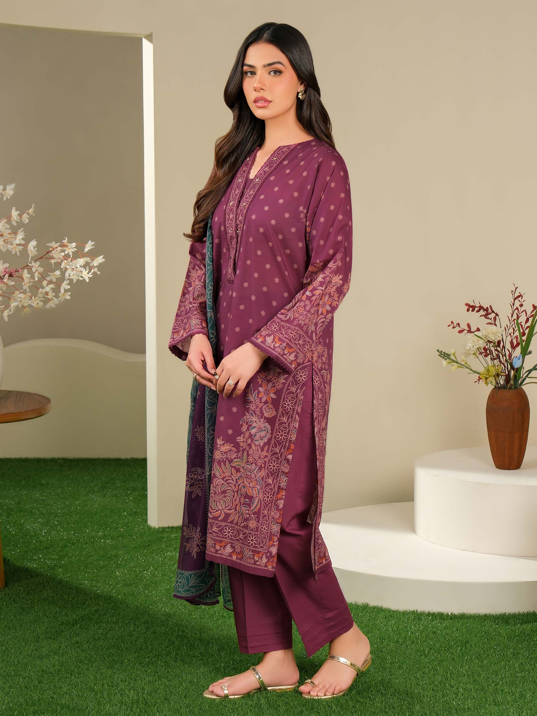 3 Piece Lawn Suit-Printed (Unstitched) - Image 3