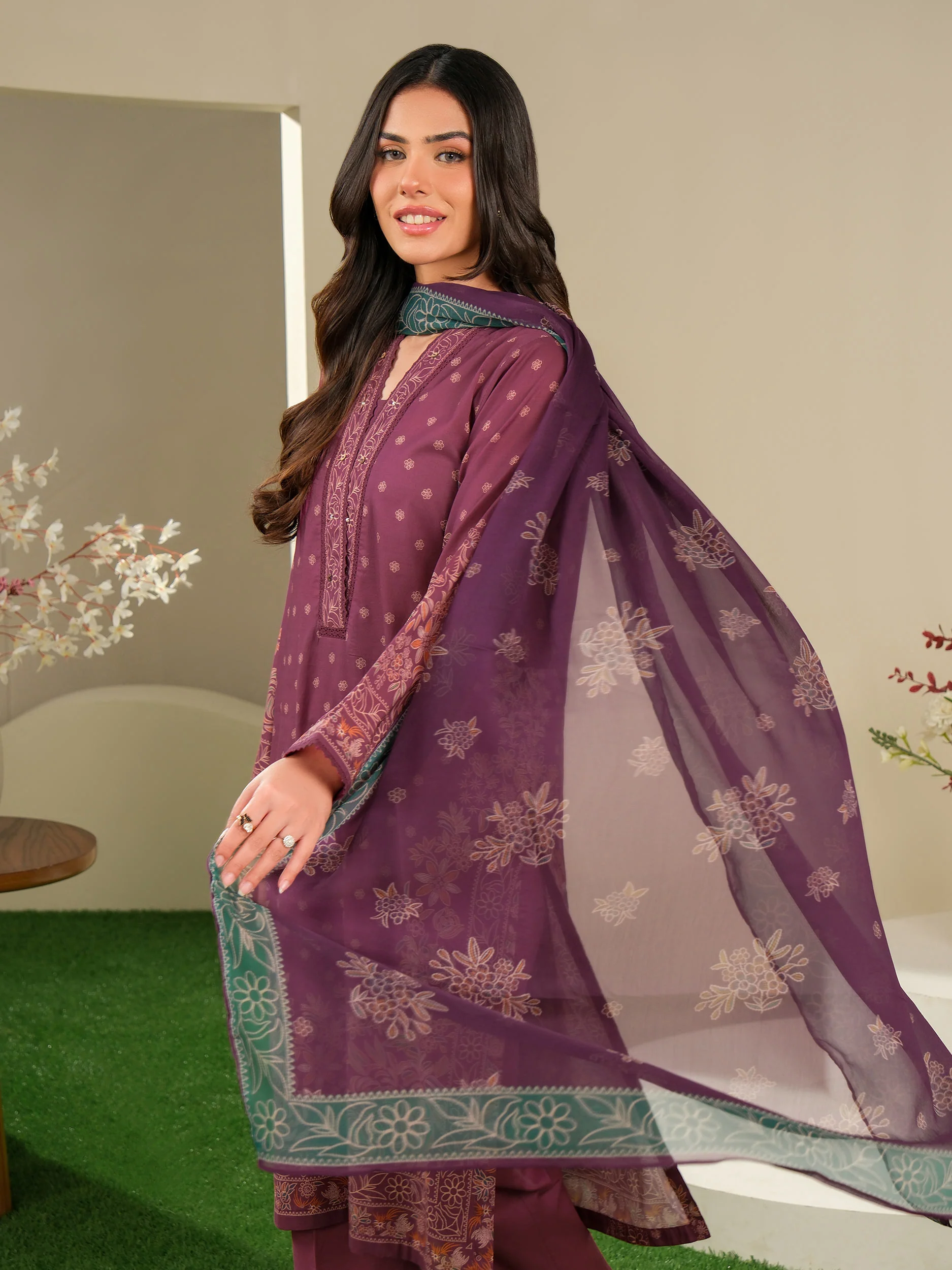 3 Piece Lawn Suit-Printed (Unstitched) - Image 5