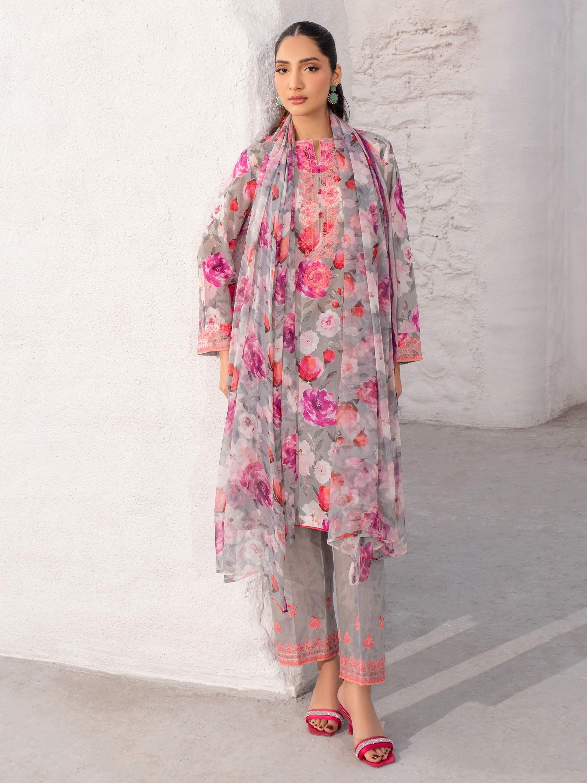 3 Piece Lawn Suit-Embroidered (Unstitched) - Image 7