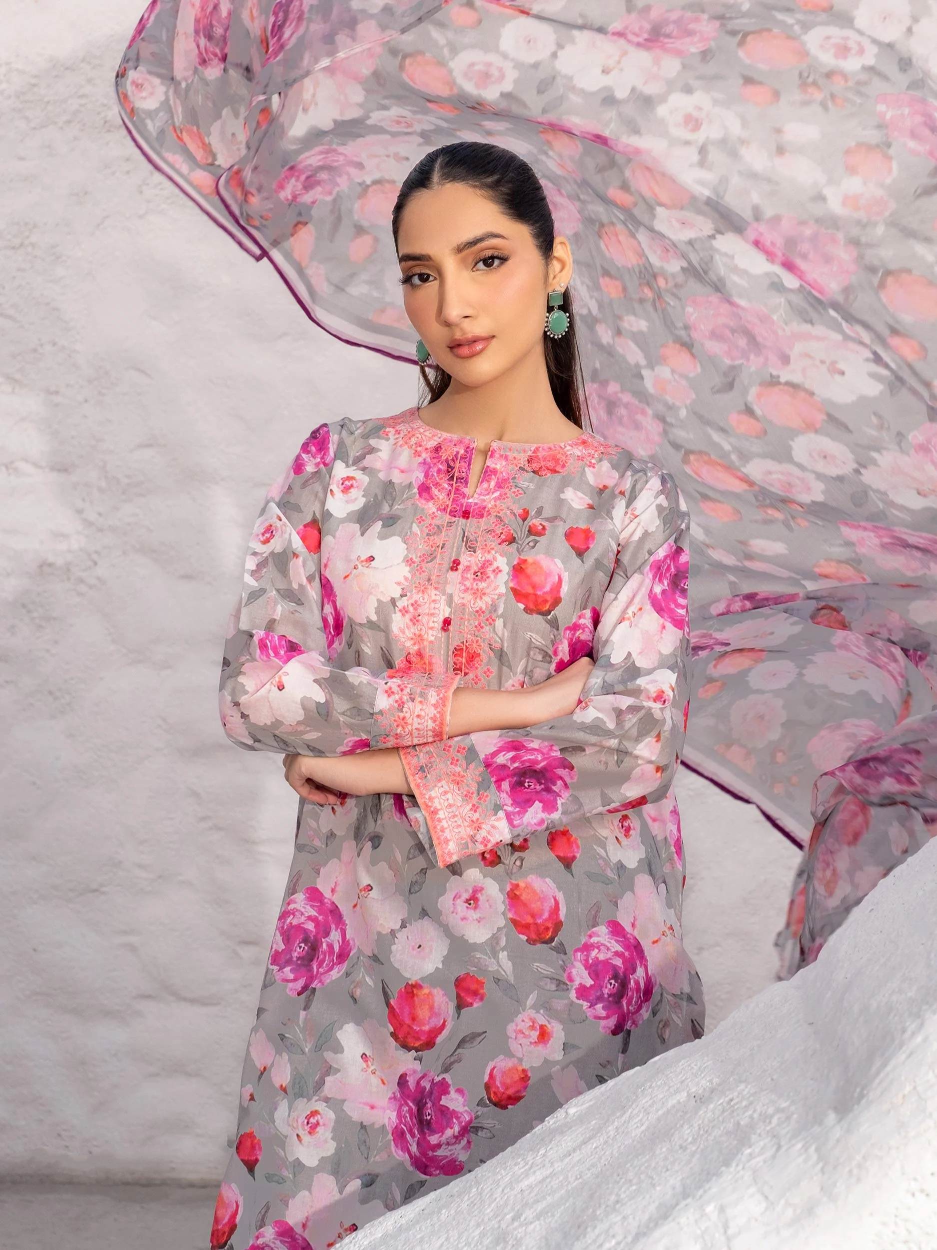 3 Piece Lawn Suit-Embroidered (Unstitched) - Image 8