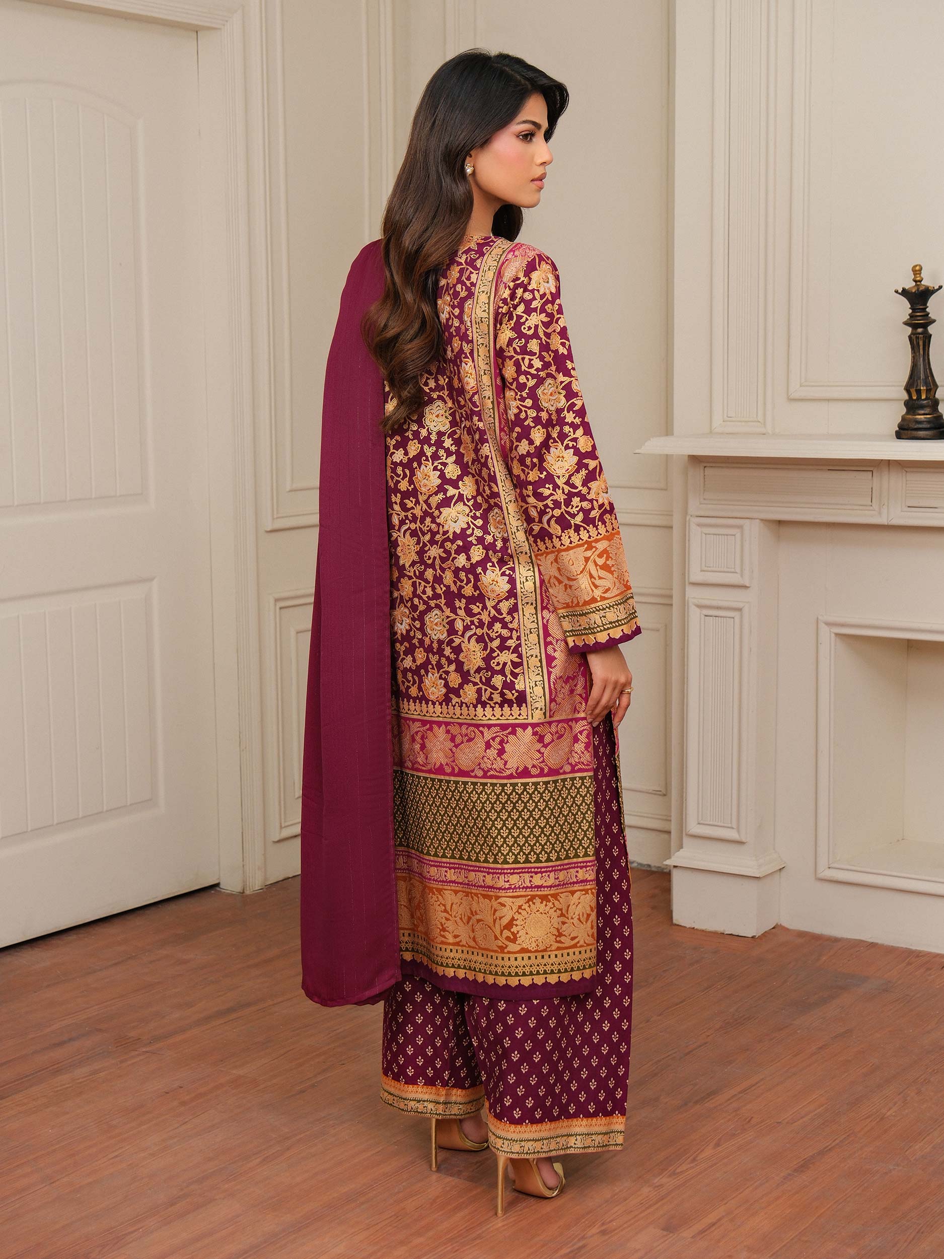 3 Piece Khaddar Suit-Embroidered (Unstitched) - Image 6