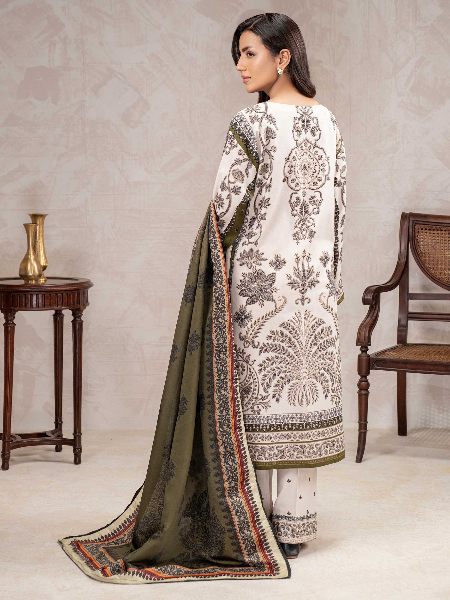 3 Piece Khaddar Suit-Printed (Unstitched) - Image 6