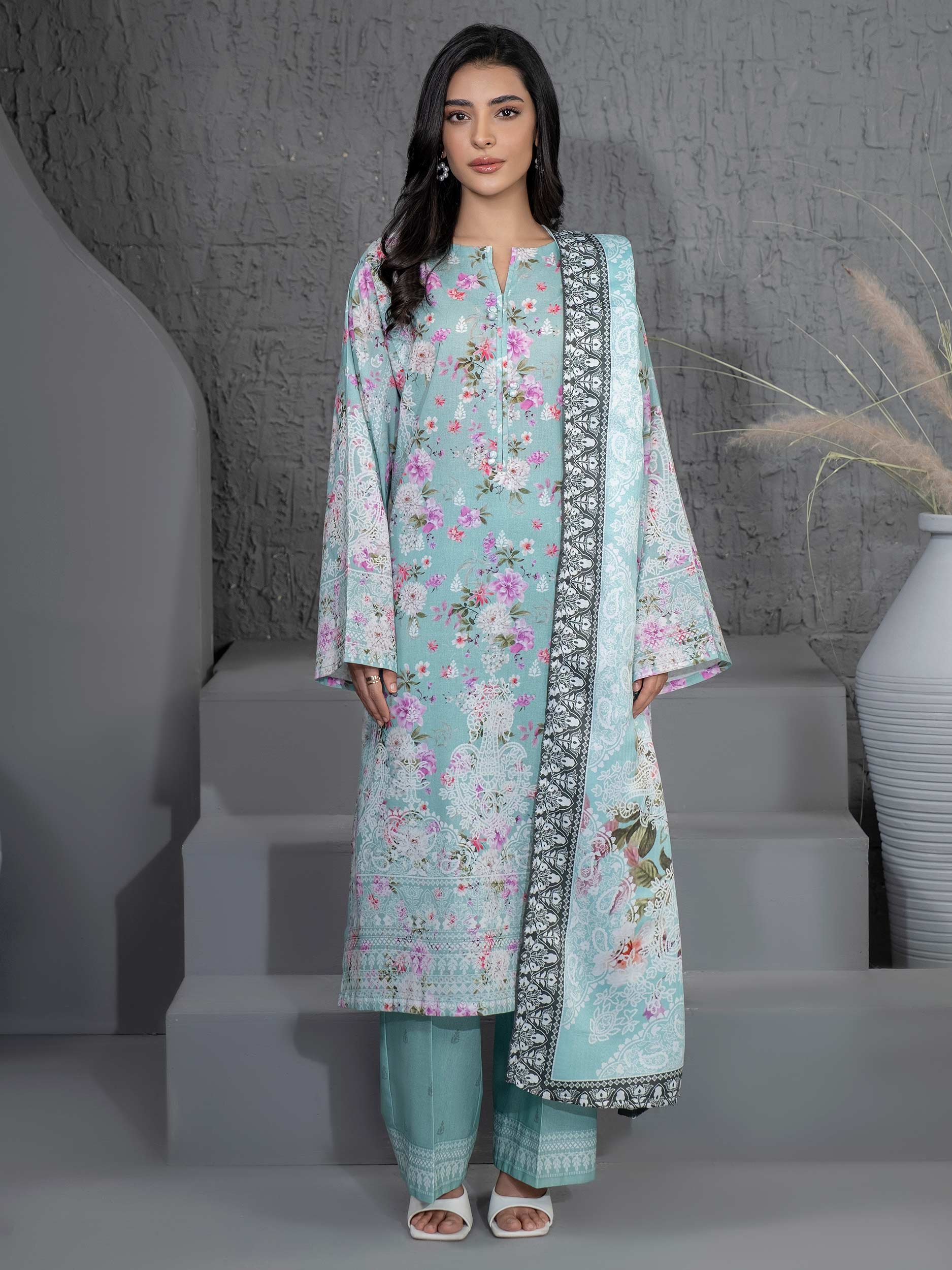 3 Piece Khaddar Suit-Printed (Unstitched) - Image 3