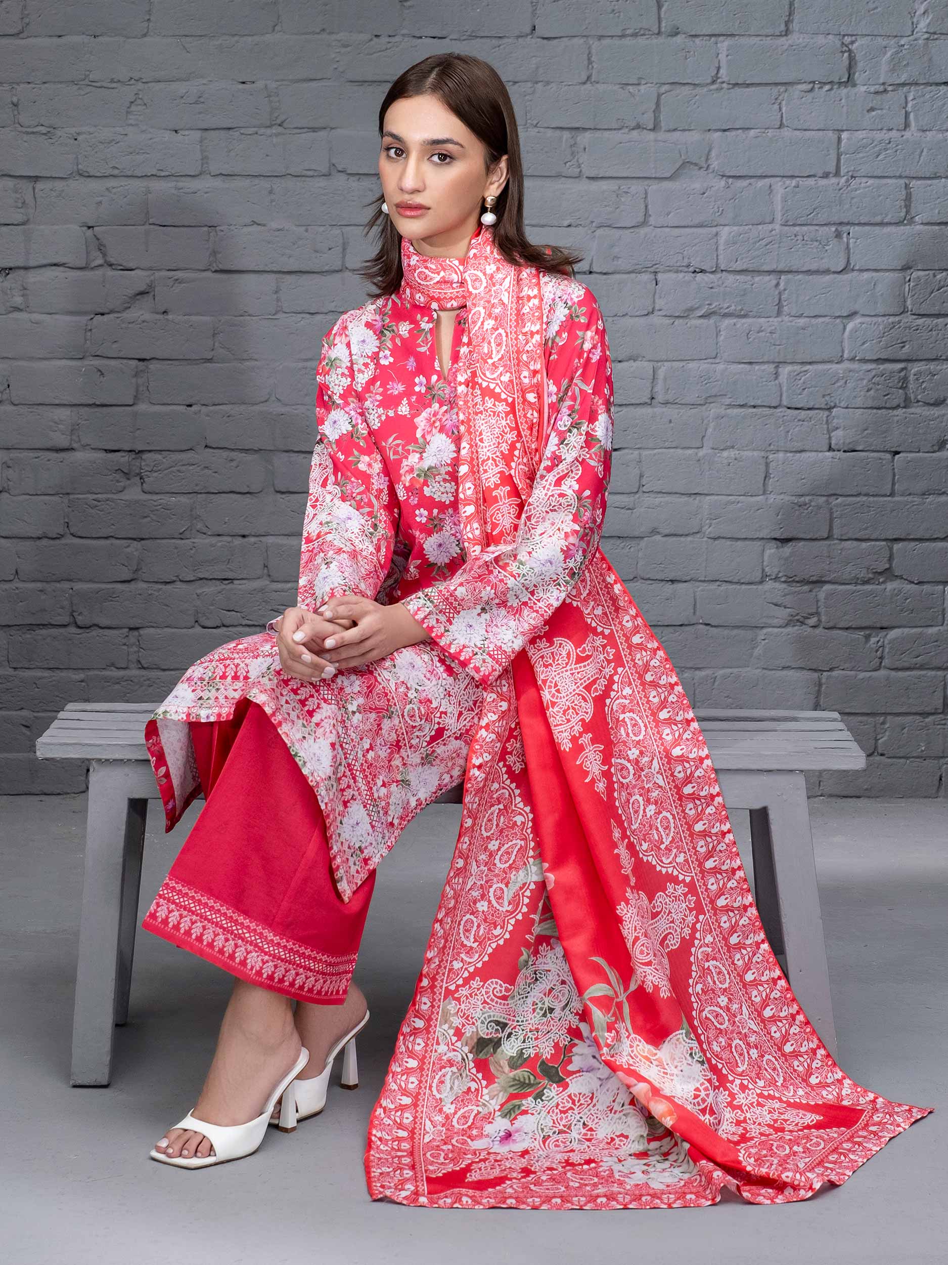 3 Piece Khaddar Suit-Printed (Unstitched) - Image 4