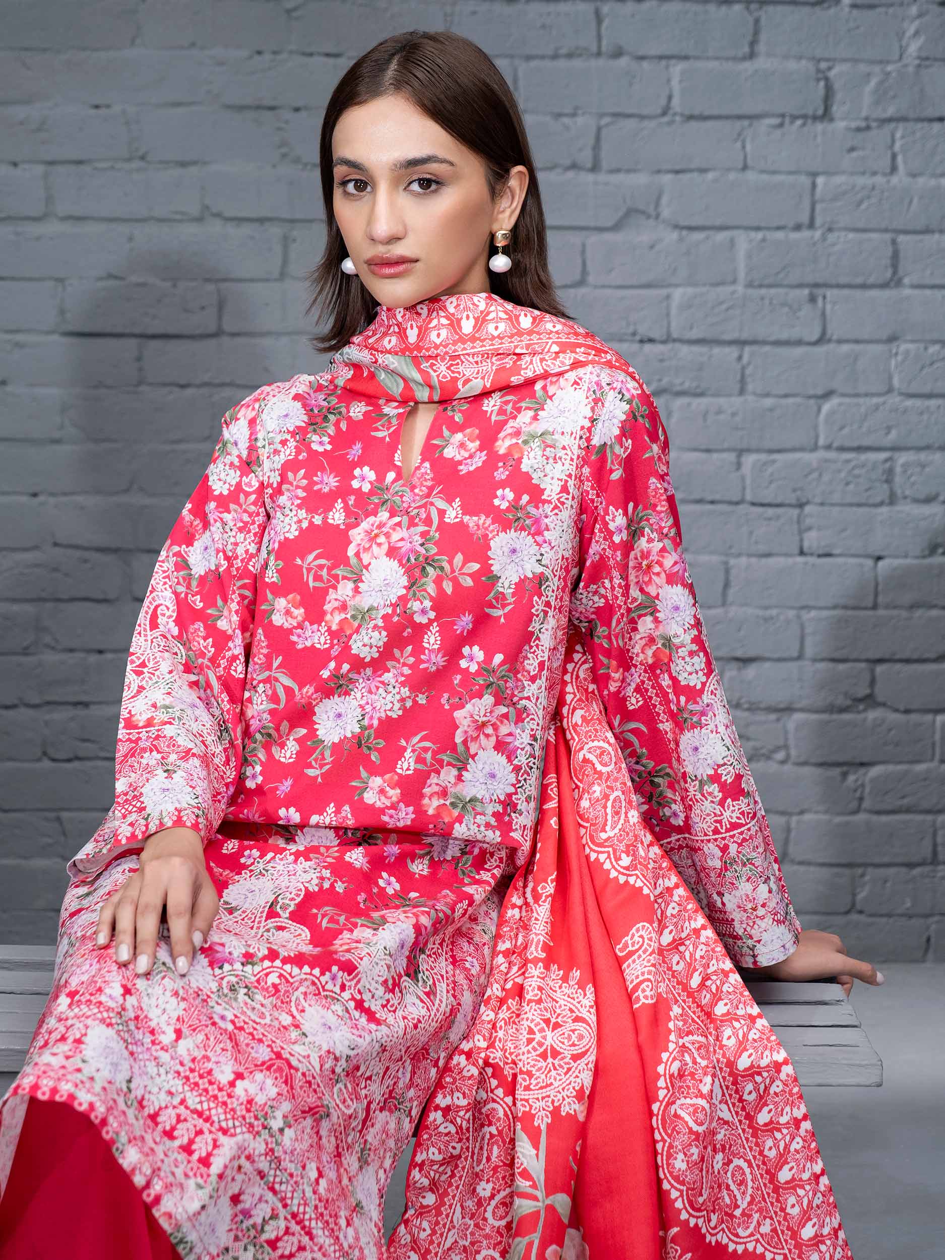 3 Piece Khaddar Suit-Printed (Unstitched) - Image 5