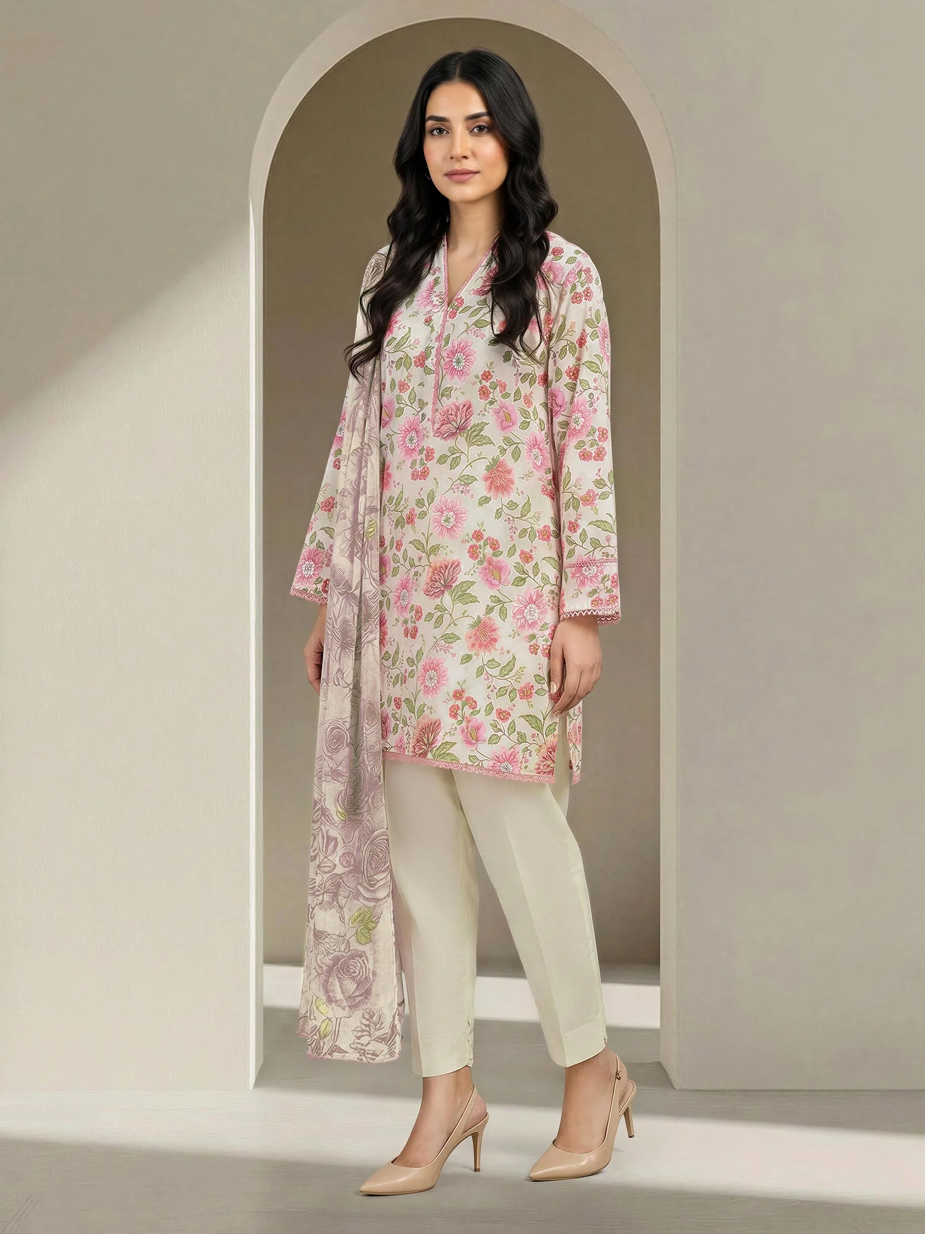 3 Piece Lawn Suit (Unstitched) - Image 3