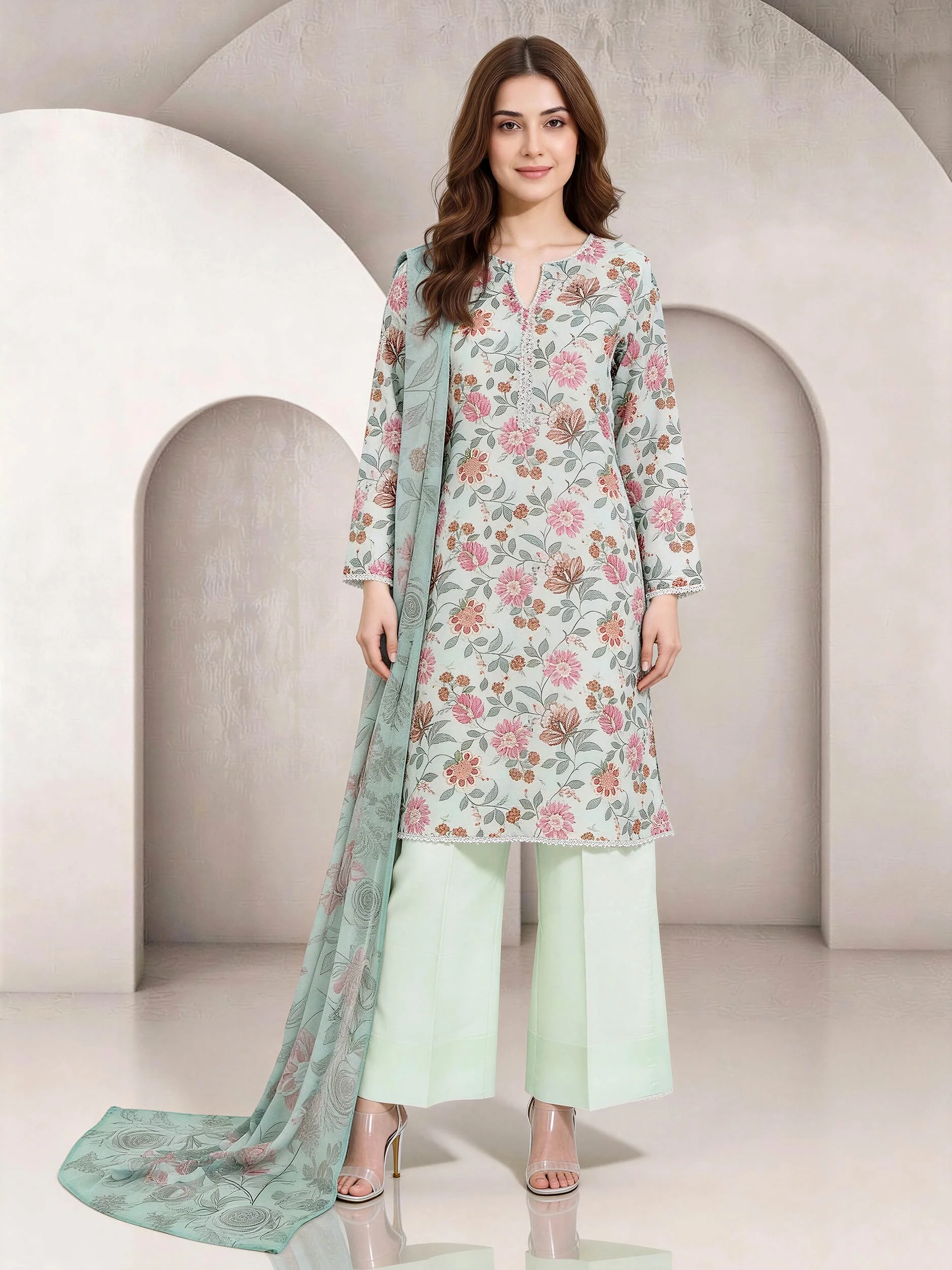 3 Piece Lawn Suit (Unstitched) - Image 4