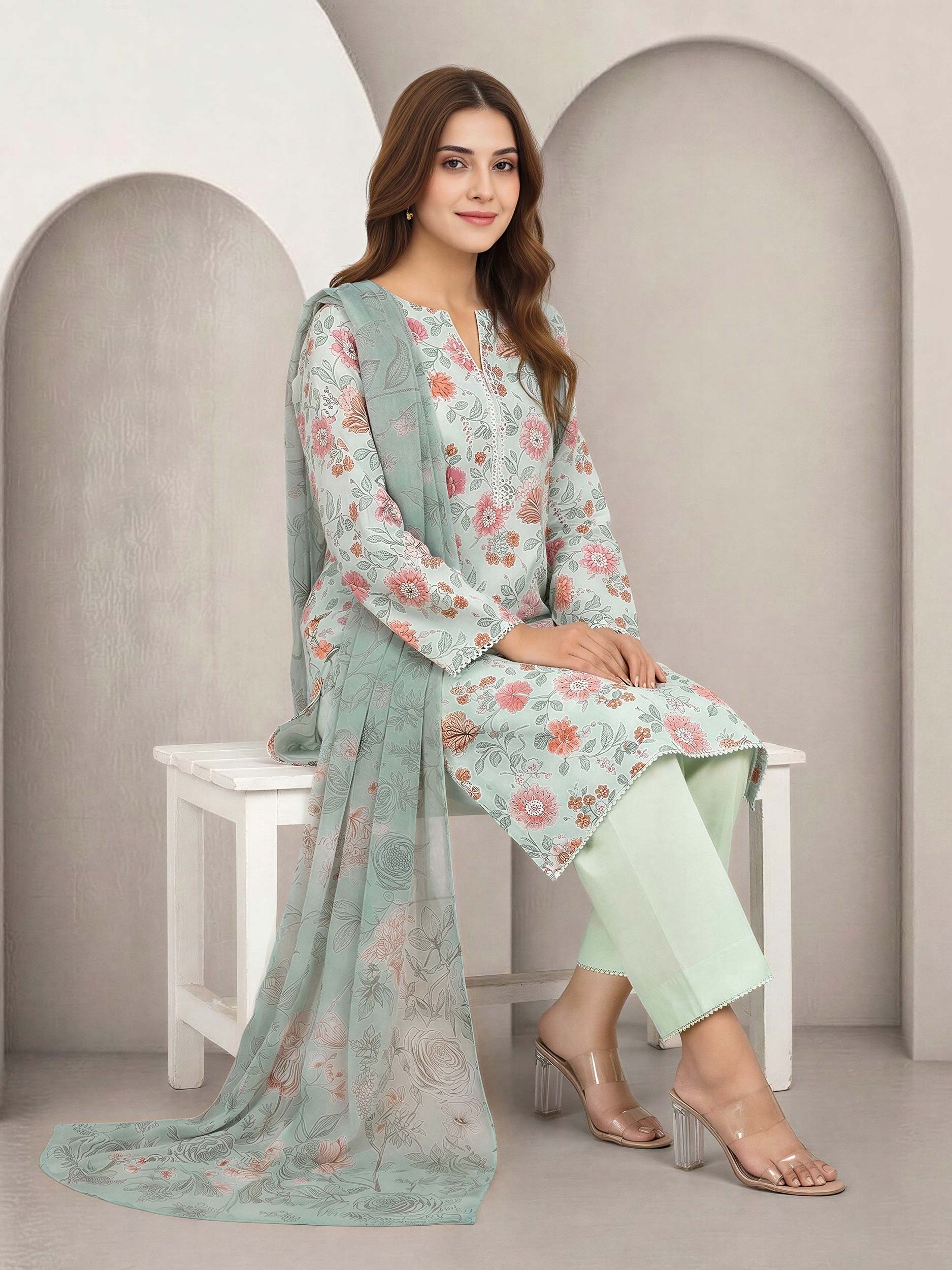 3 Piece Lawn Suit (Unstitched) - Image 5