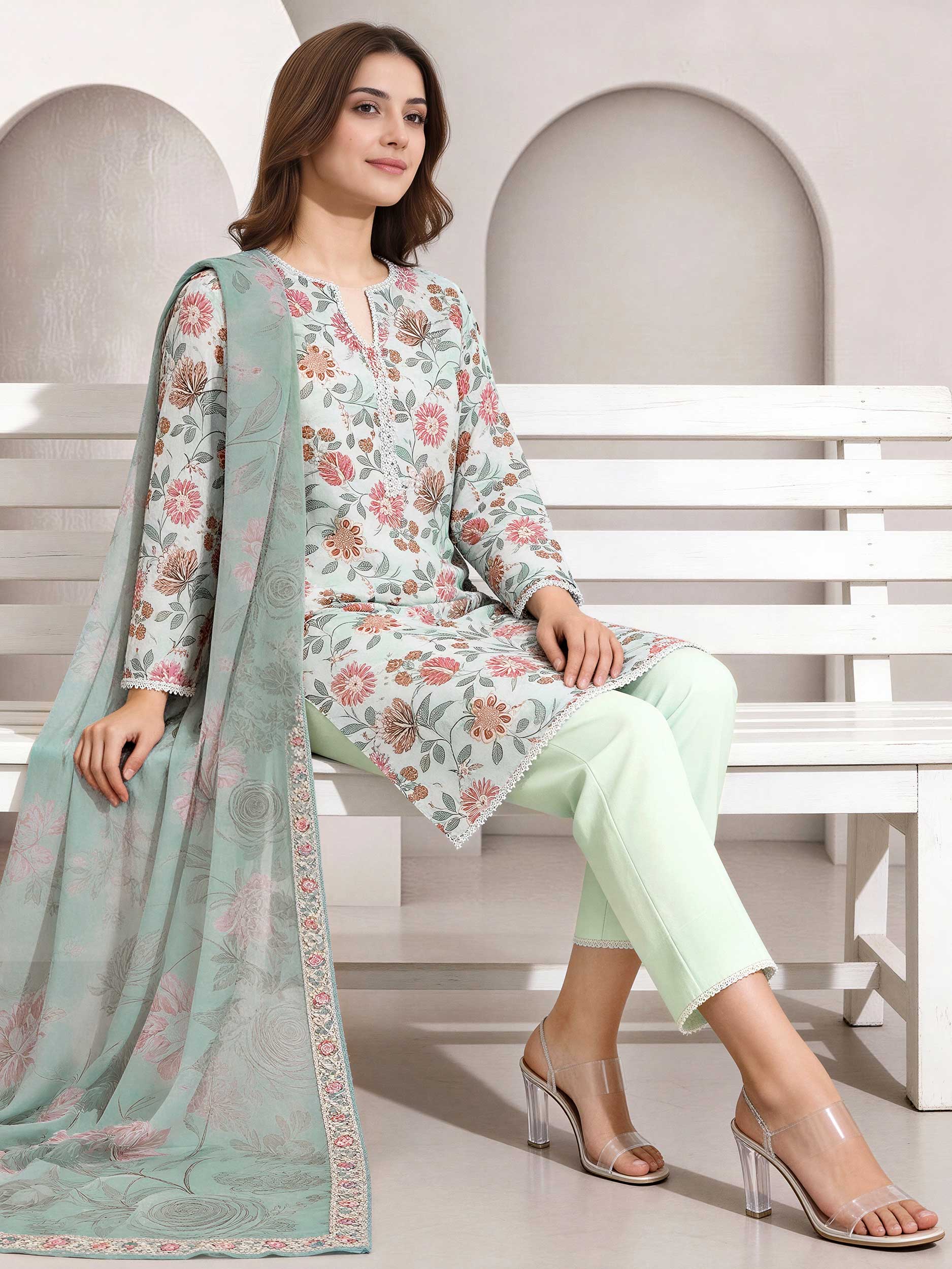 3 Piece Lawn Suit (Unstitched) - Image 7