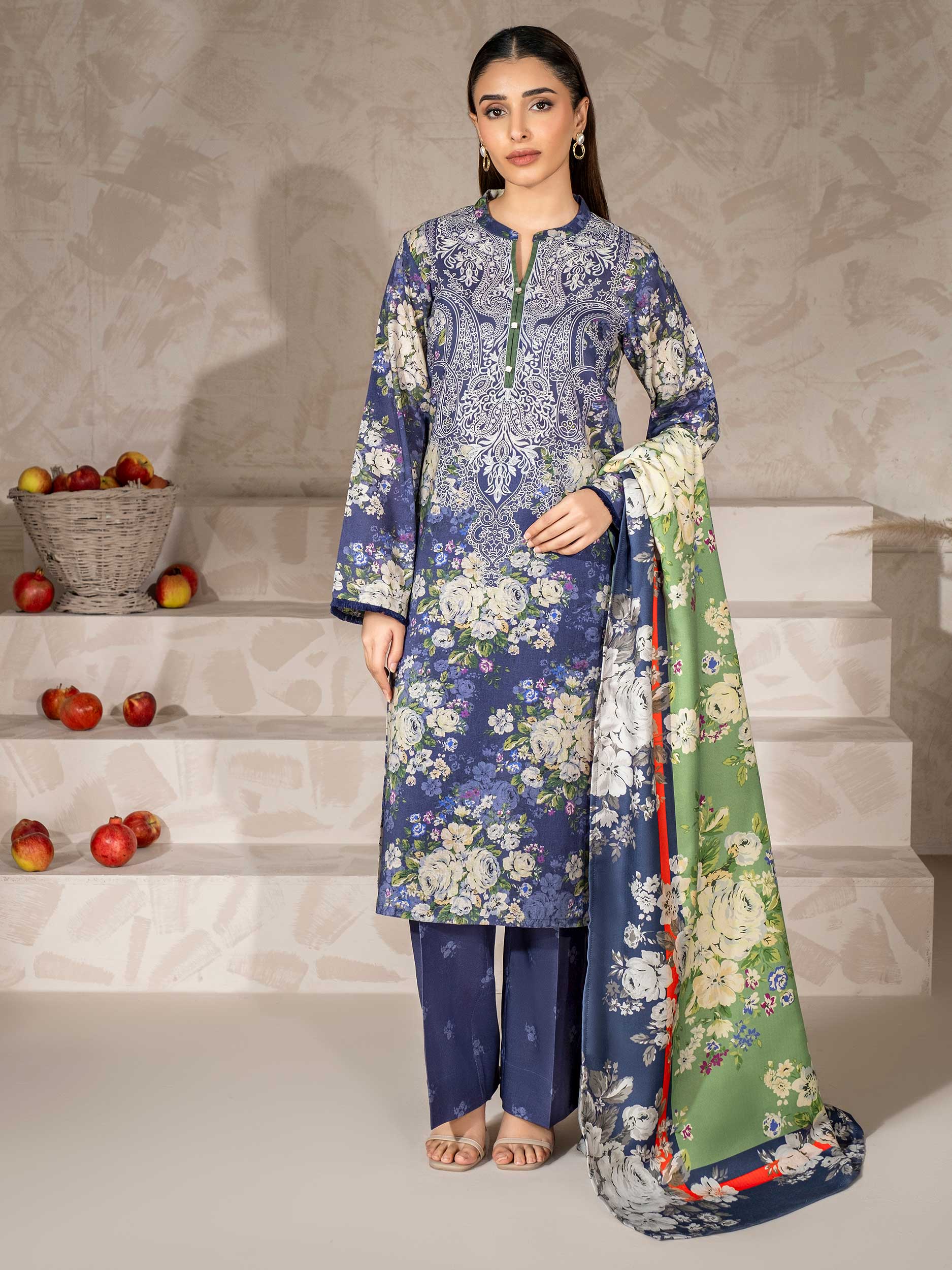 3 Piece Khaddar Suit-Printed (Unstitched) - Image 5