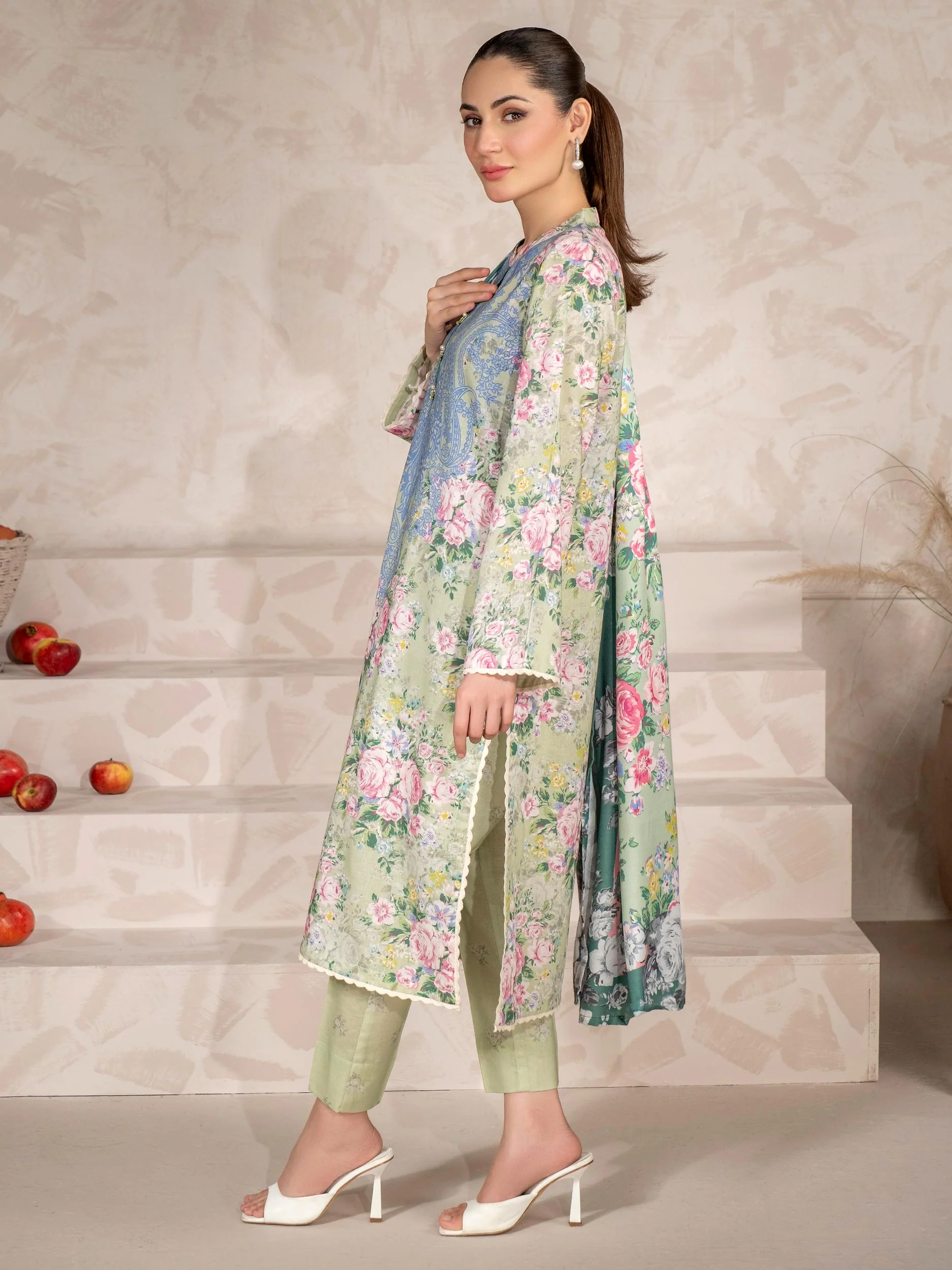 3 Piece Khaddar Suit-Printed (Unstitched) - Image 4