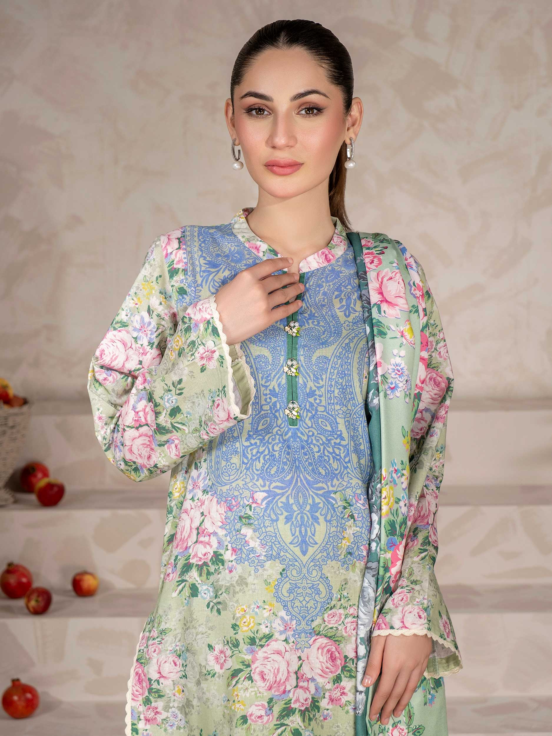 3 Piece Khaddar Suit-Printed (Unstitched) - Image 5