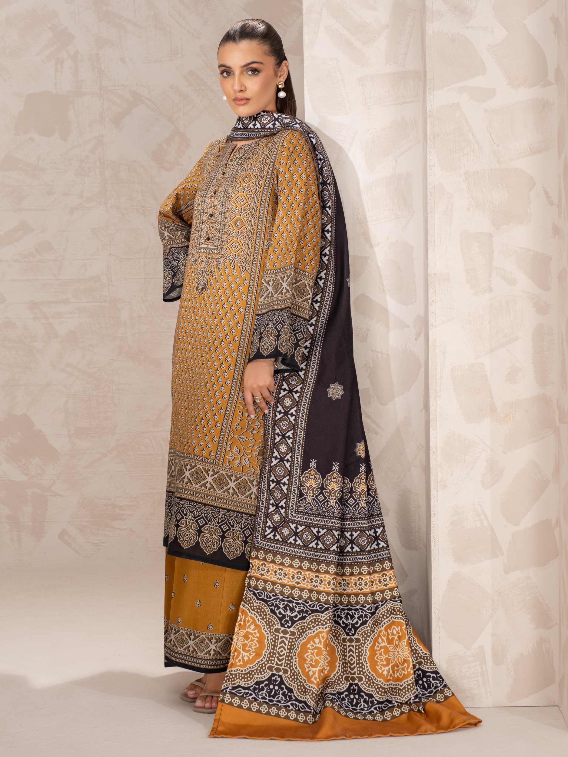 3 Piece Khaddar Suit-Printed (Unstitched) - Image 3
