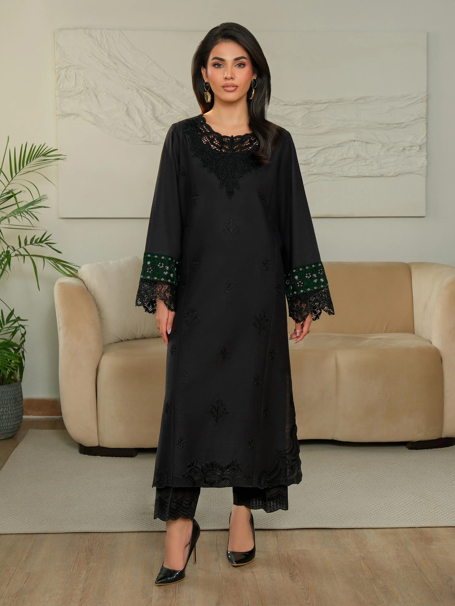 2 Piece Khaddar Suit-Embroidered (Unstitched) - Image 2