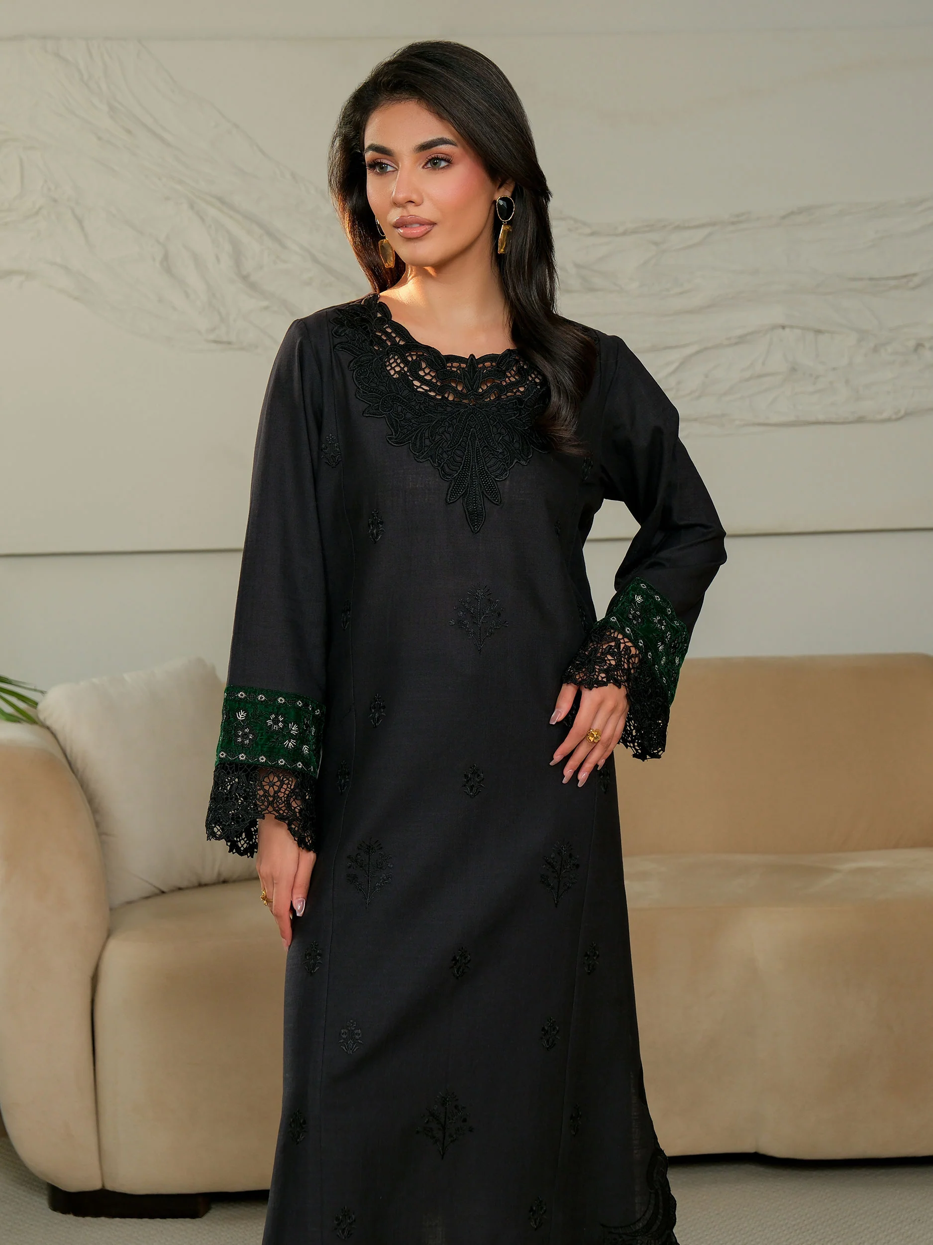 2 Piece Khaddar Suit-Embroidered (Unstitched) - Image 3