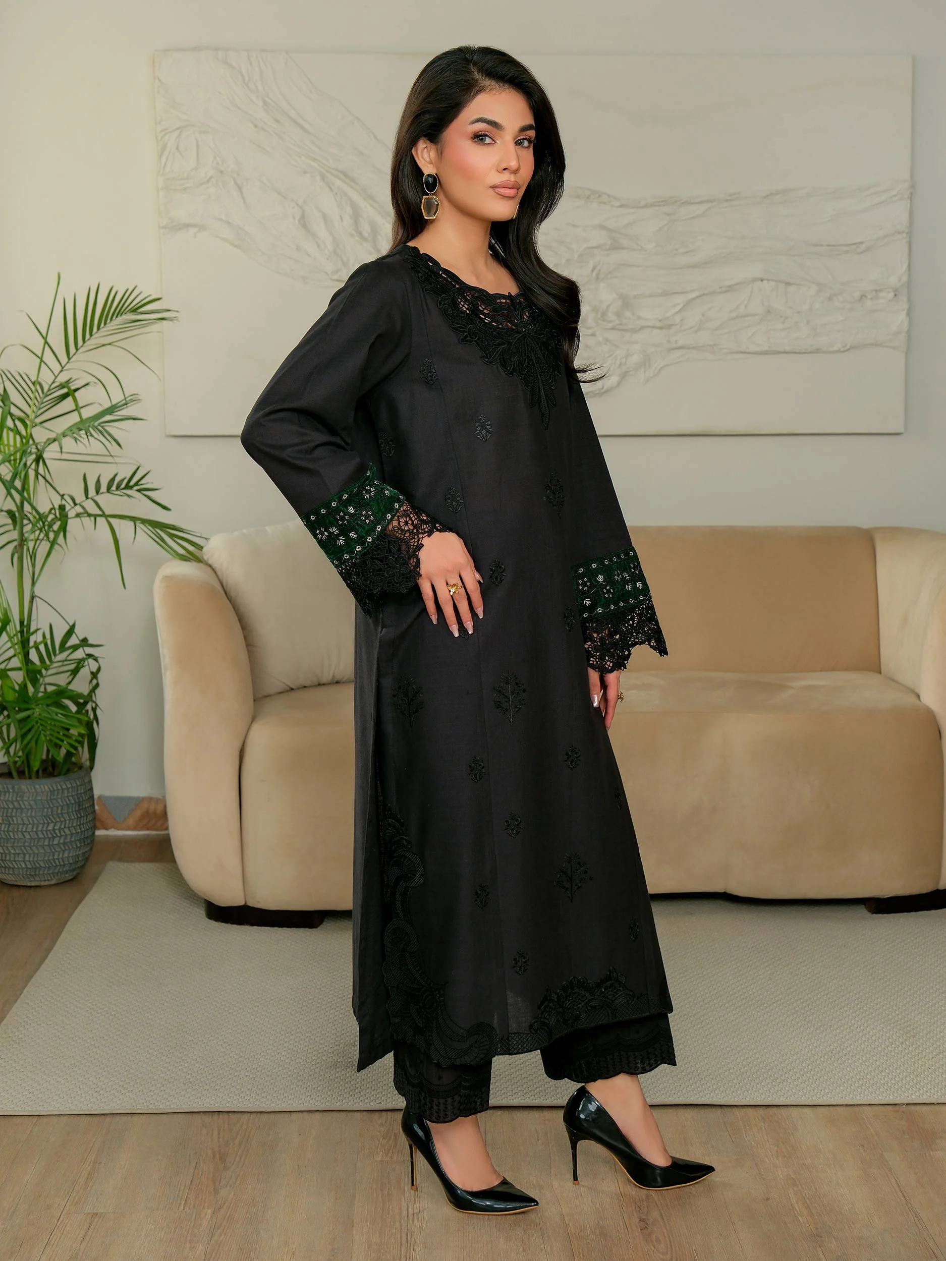 2 Piece Khaddar Suit-Embroidered (Unstitched) - Image 4