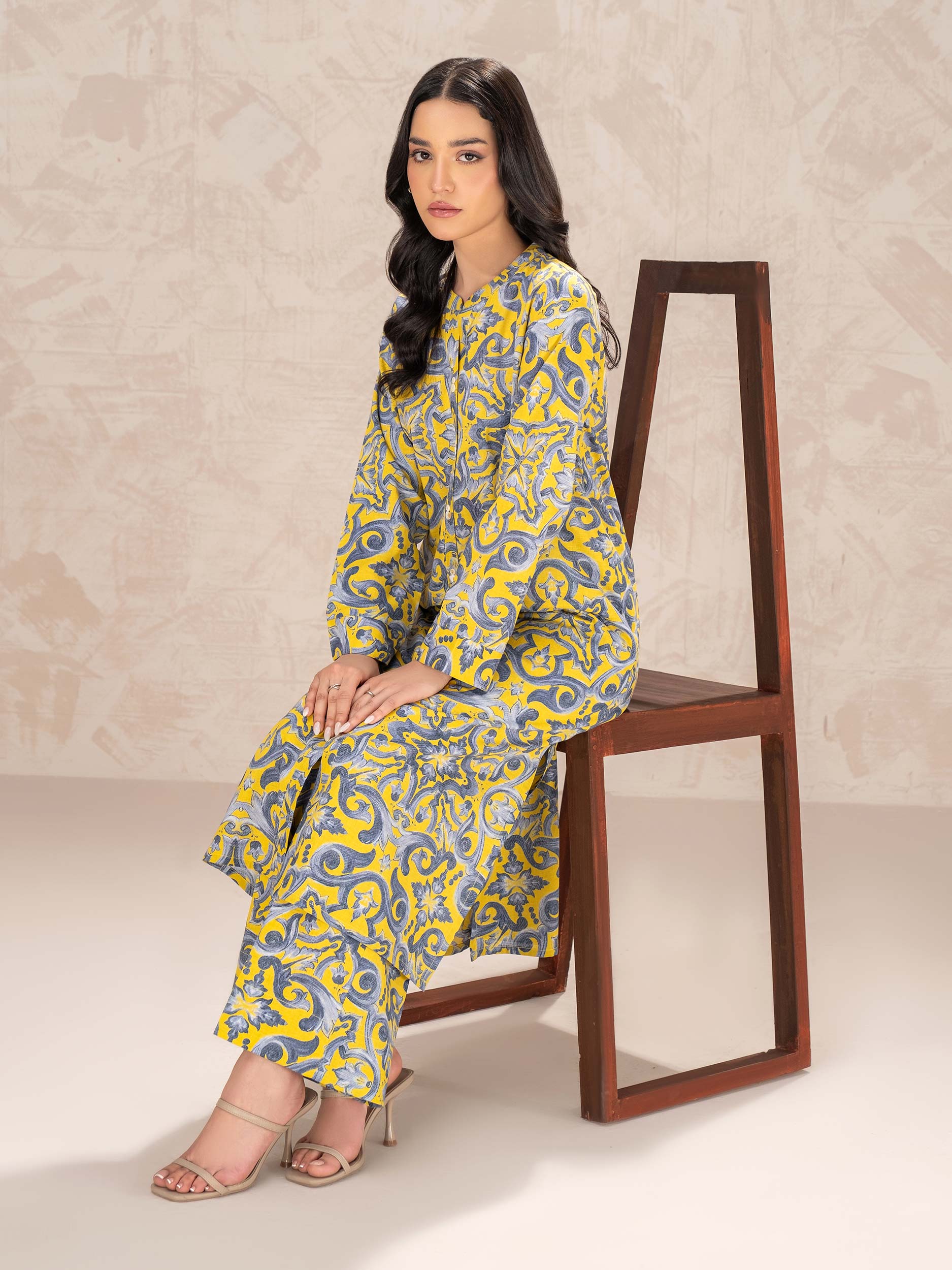 2 Piece Khaddar Suit-Printed (Unstitched) - Image 2