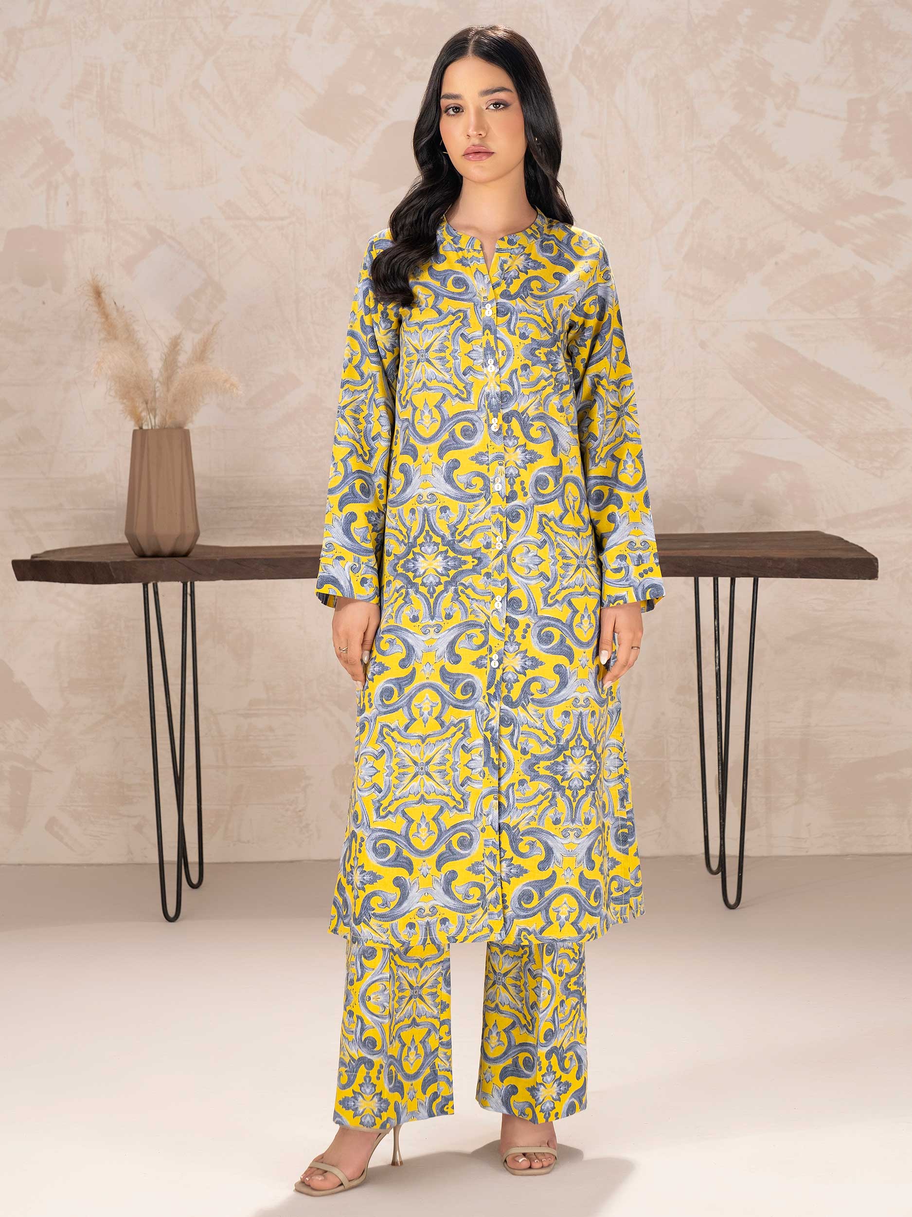 2 Piece Khaddar Suit-Printed (Unstitched) - Image 4