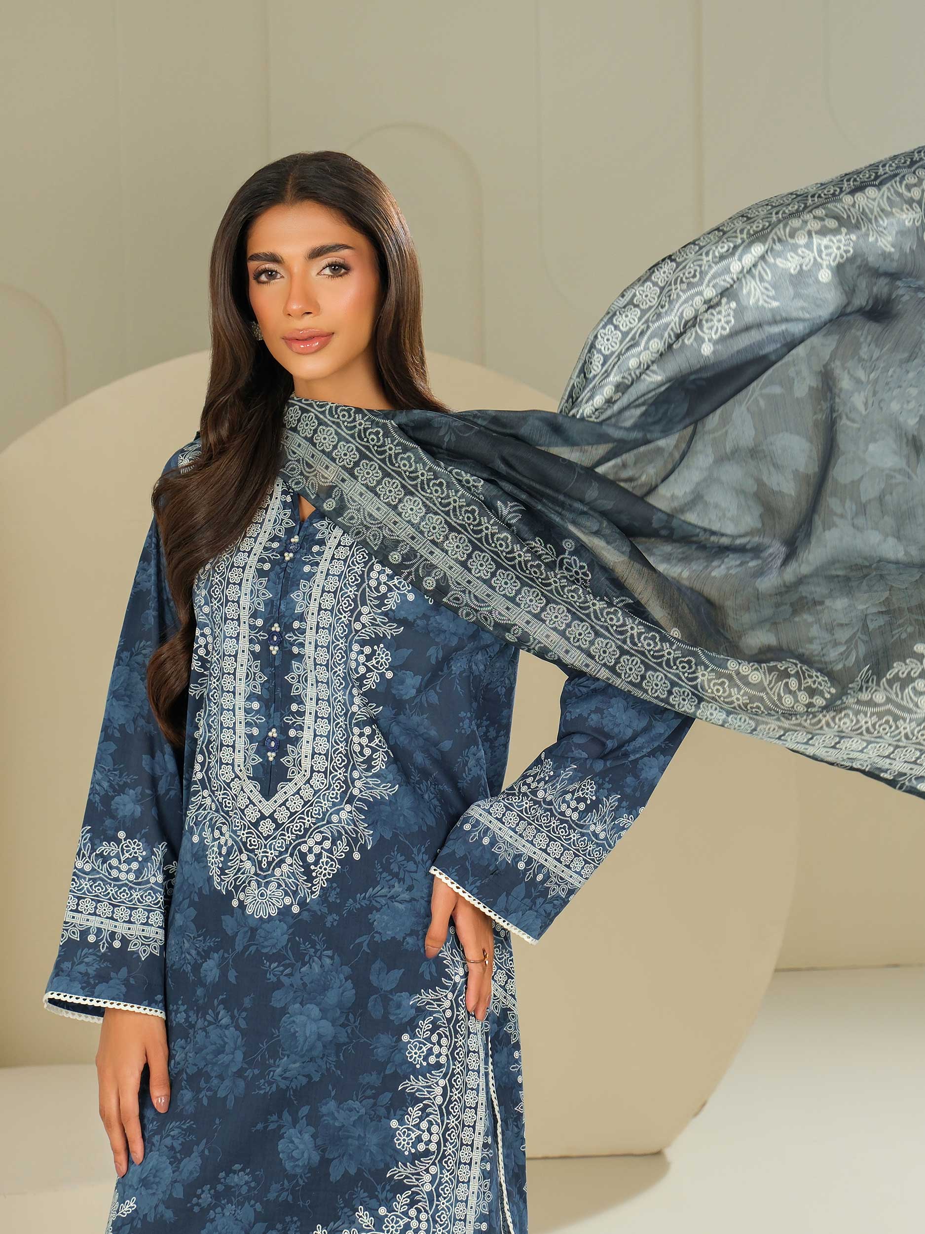 3 Piece Lawn Suit-Paste Print (Unstitched) - Image 3