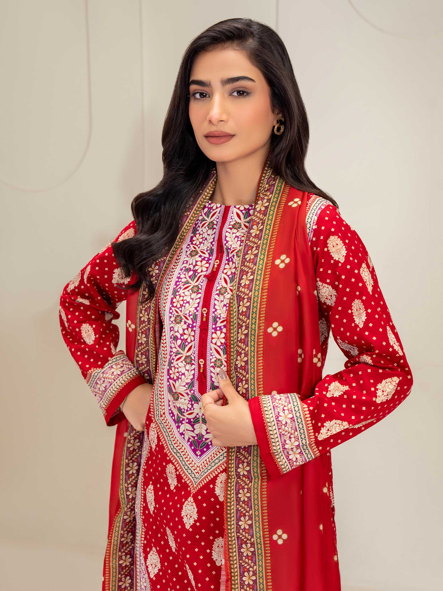 3 Piece Lawn Suit-Paste Print (Unstitched) - Image 4