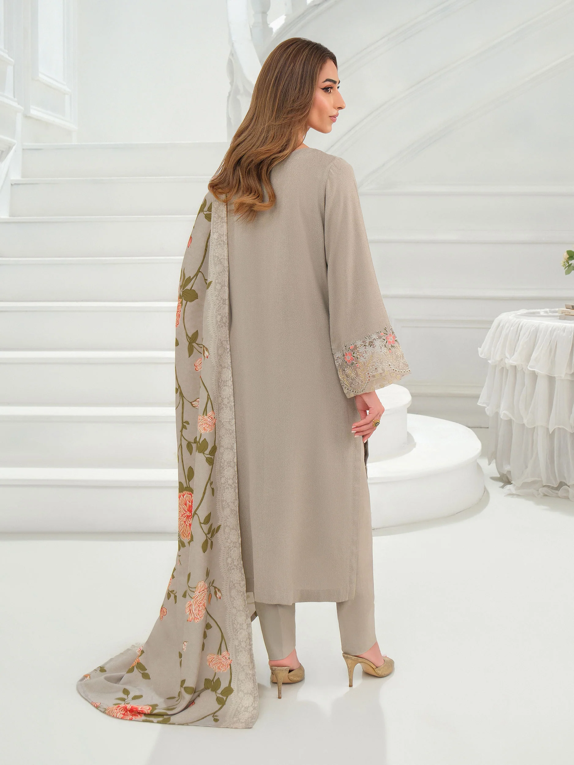 3 Piece Karandi Suit-Embroidered (Unstitched) - Image 5