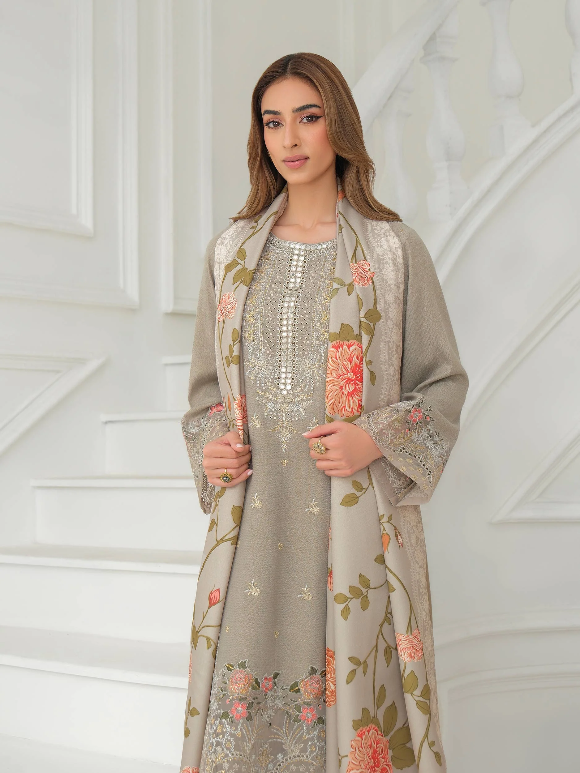 3 Piece Karandi Suit-Embroidered (Unstitched) - Image 7