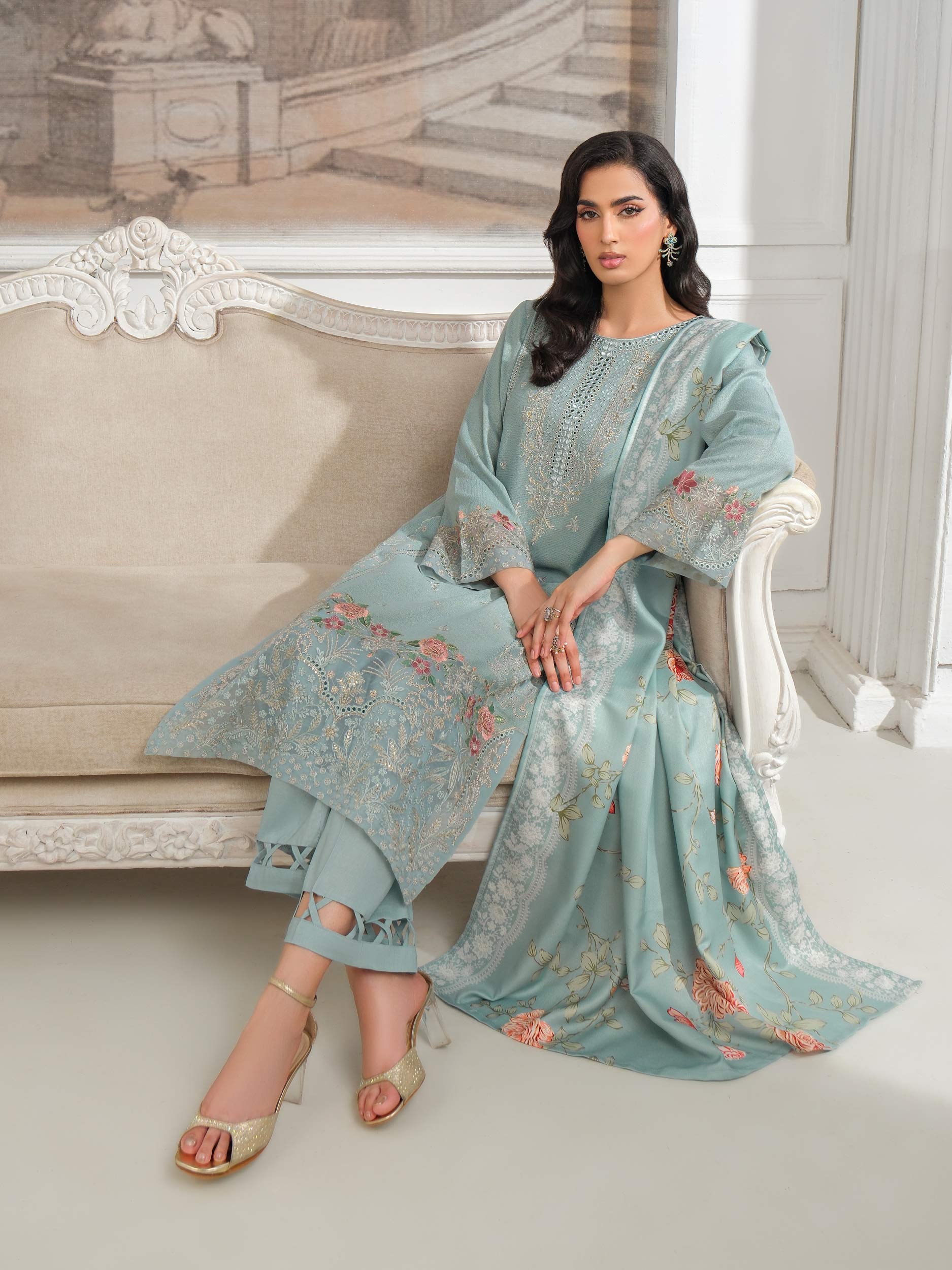 3 Piece Karandi Suit-Embroidered (Unstitched) - Image 4