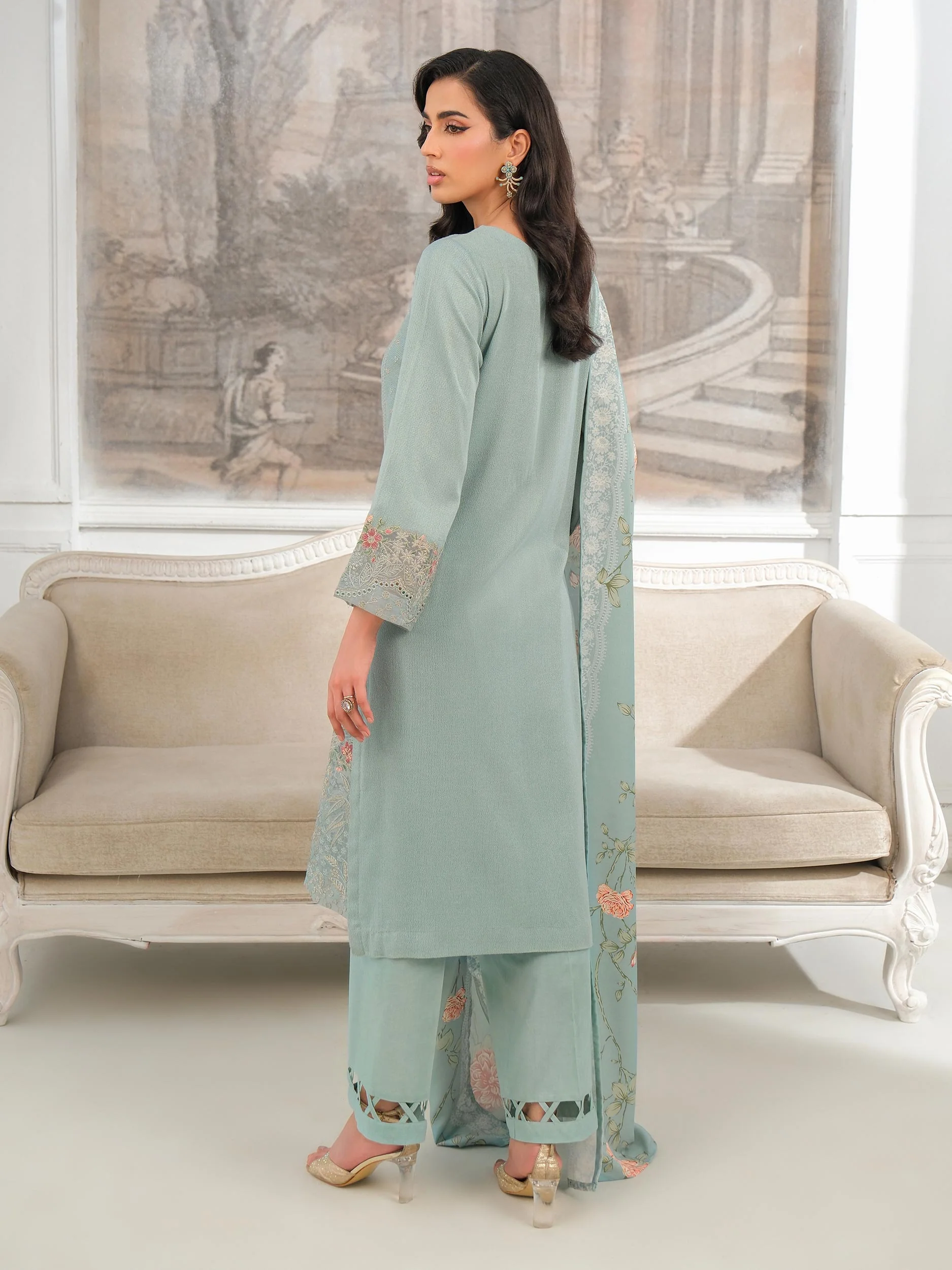 3 Piece Karandi Suit-Embroidered (Unstitched) - Image 5