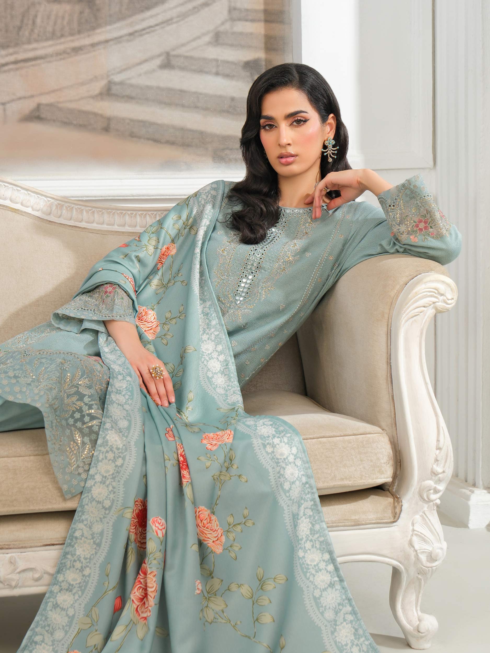 3 Piece Karandi Suit-Embroidered (Unstitched) - Image 7
