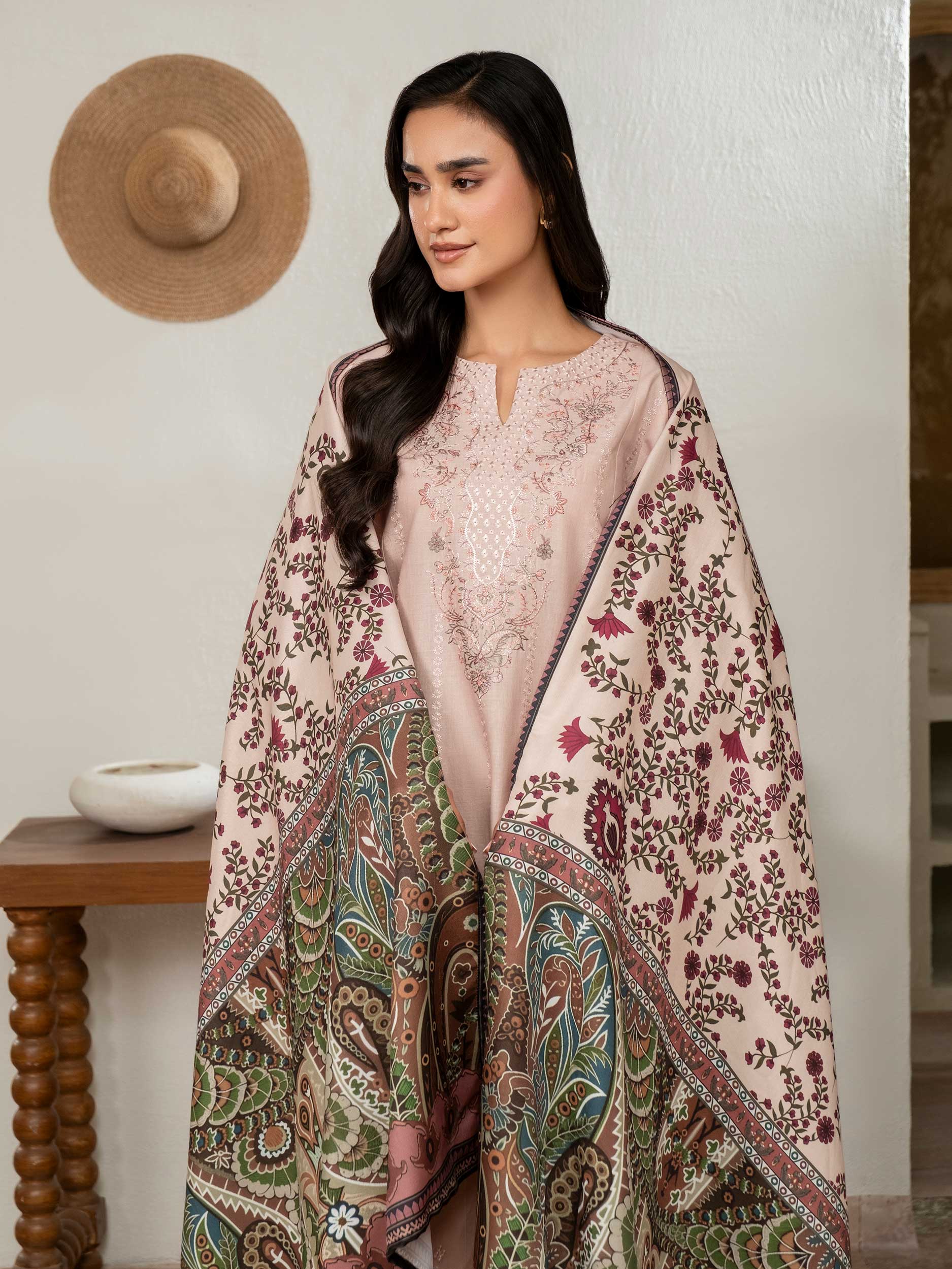 3 Piece Khaddar Suit-Embroidered (Unstitched) - Image 4