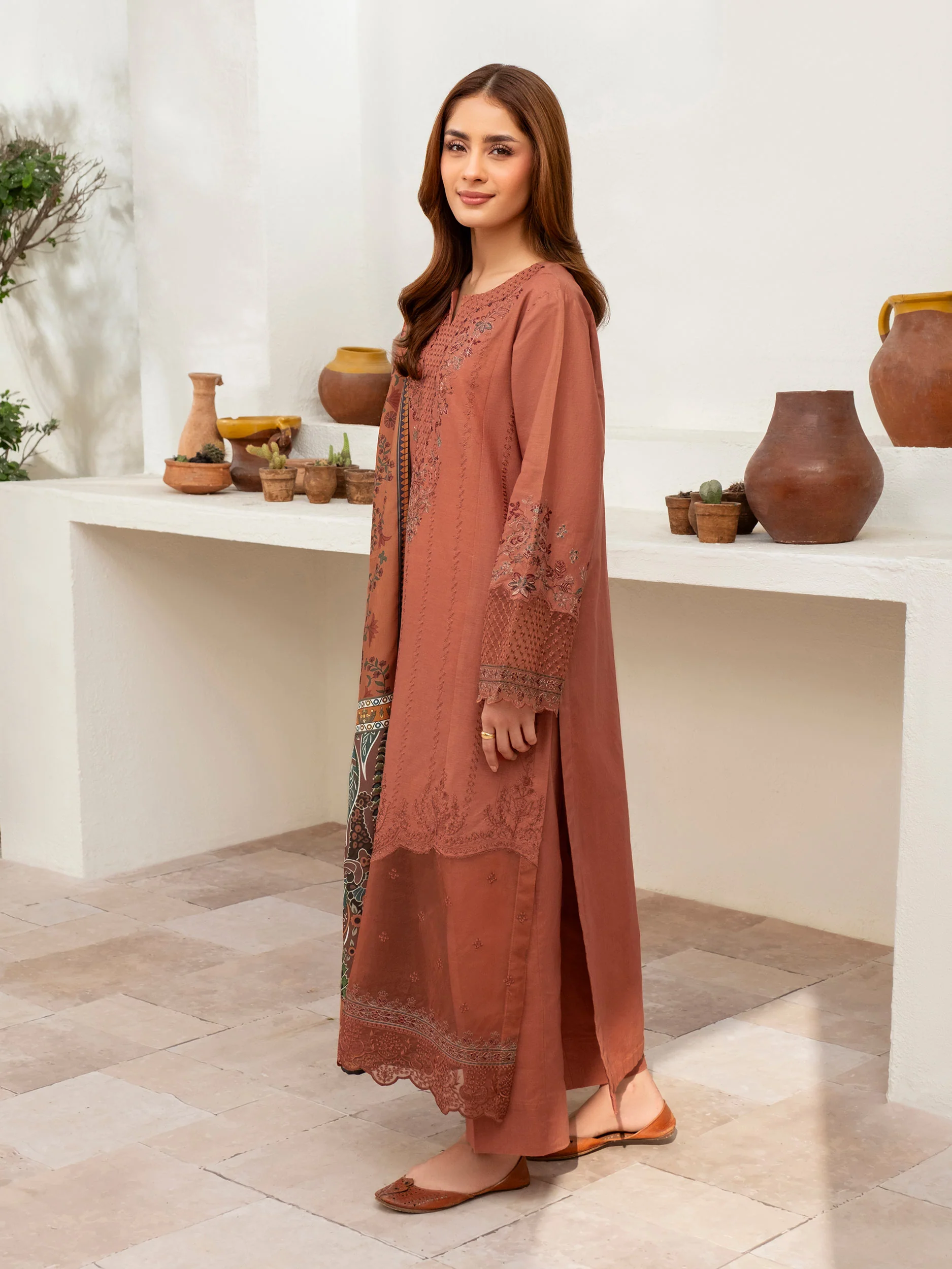 3 Piece Khaddar Suit-Embroidered (Unstitched) - Image 3
