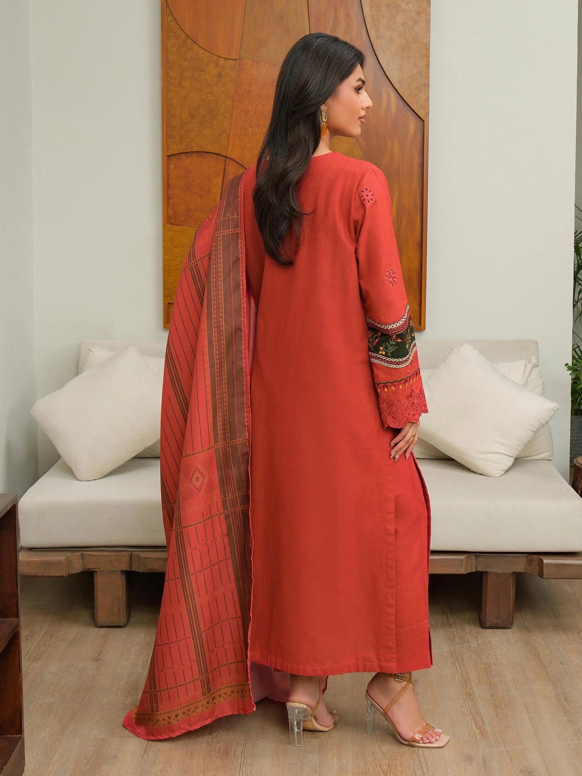 3 Piece Khaddar Suit-Embroidered (Unstitched) - Image 5