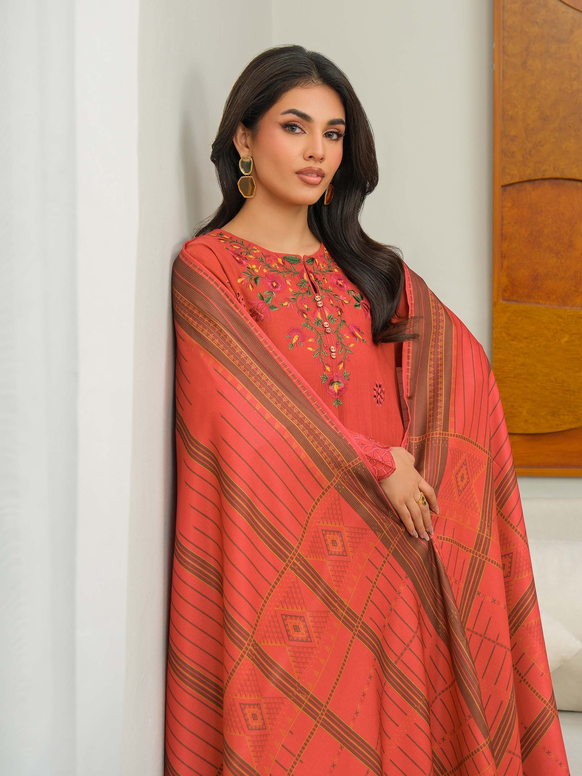 3 Piece Khaddar Suit-Embroidered (Unstitched) - Image 6