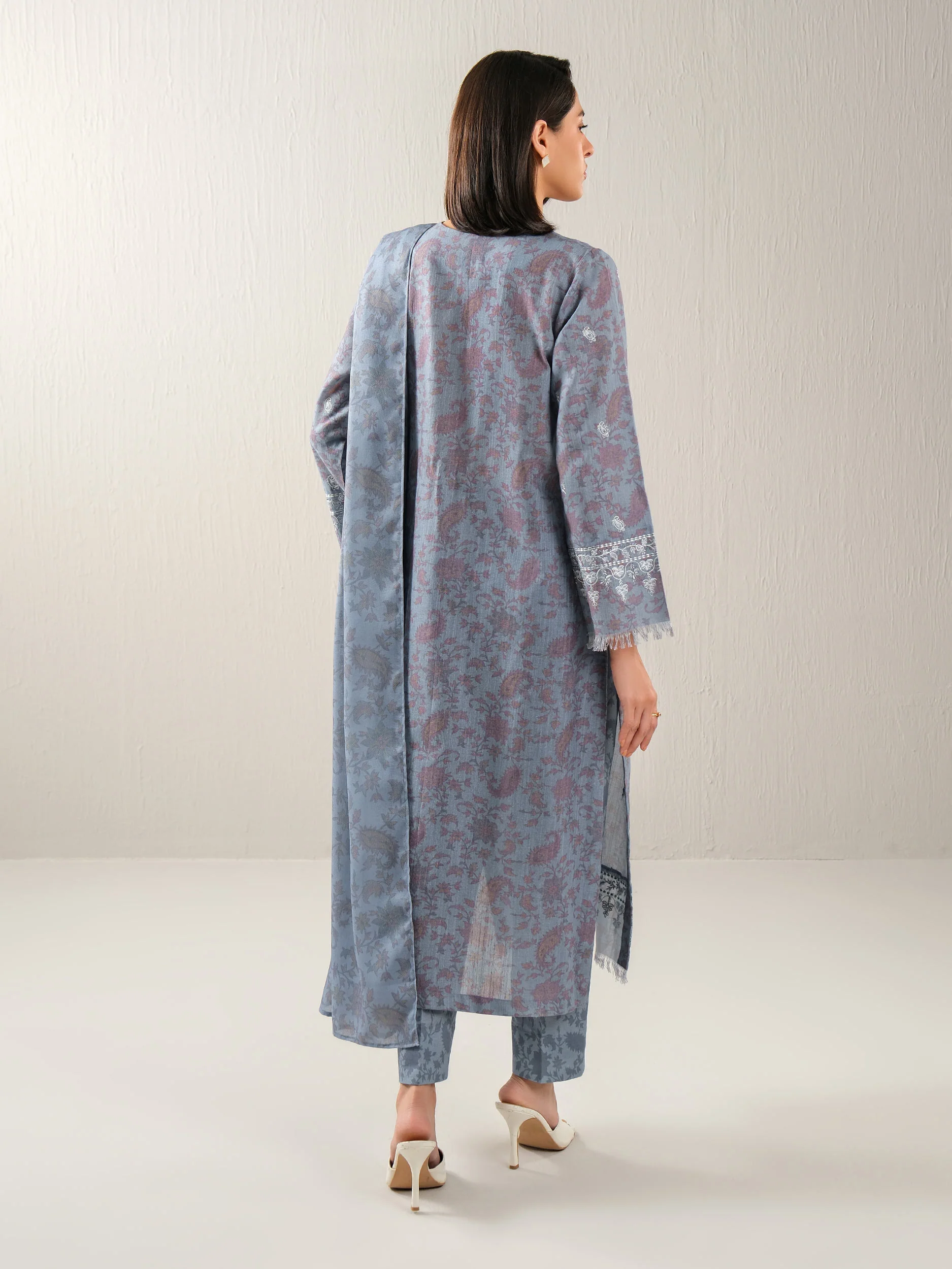 3 Piece Khaddar Suit-Embroidered (Unstitched) - Image 3