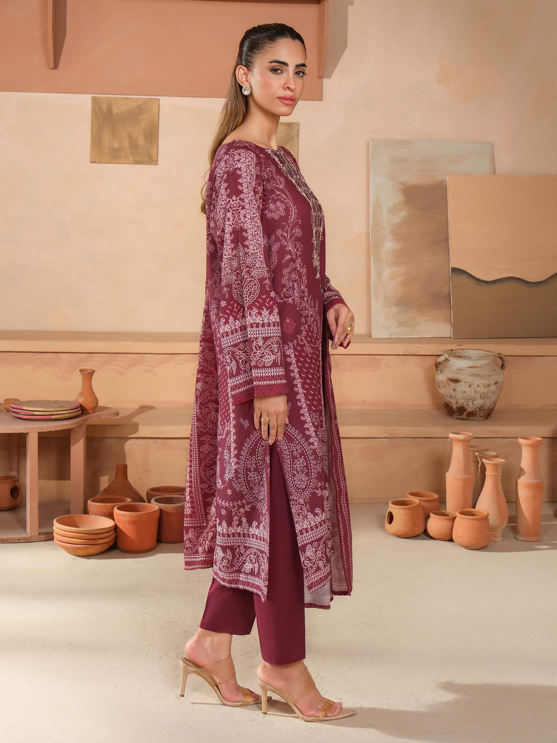 3 Piece Khaddar Suit-Embroidered (Unstitched) - Image 3