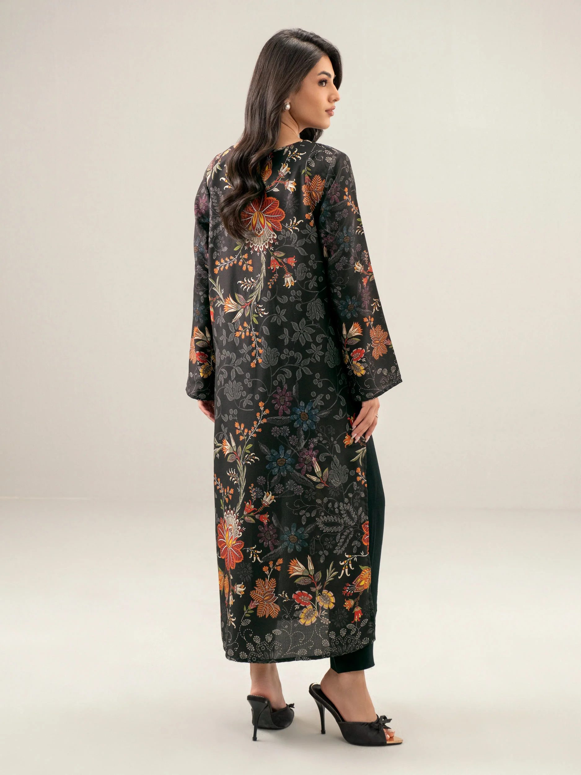 2 Piece Satin Suit-Embroidered (Unstitched) - Image 3