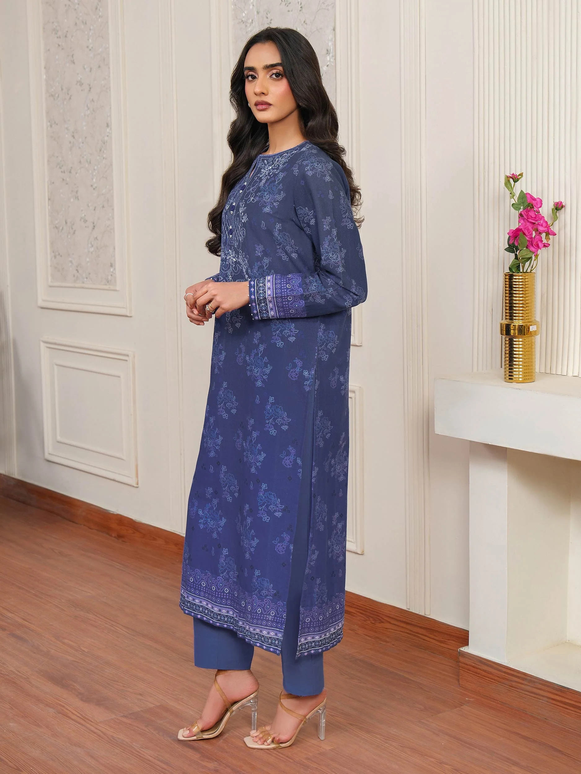 2 Piece Khaddar Suit-Embroidered (Unstitched) - Image 3