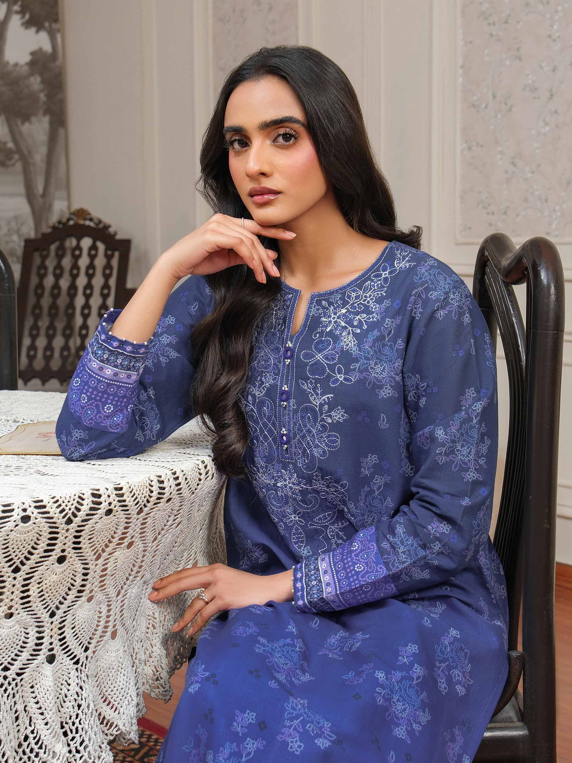 2 Piece Khaddar Suit-Embroidered (Unstitched) - Image 6