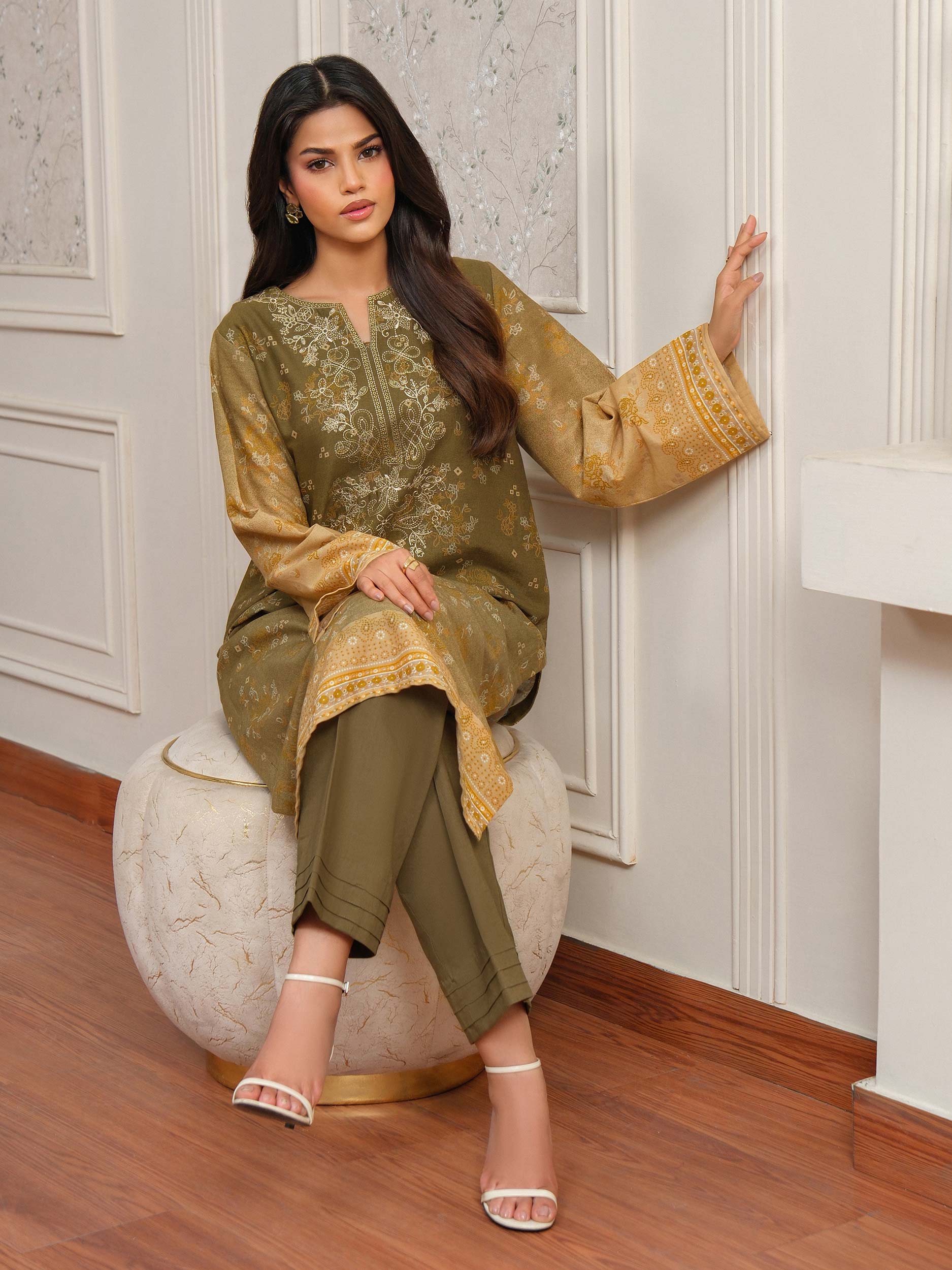 2 Piece Khaddar Suit-Embroidered (Unstitched) - Image 5