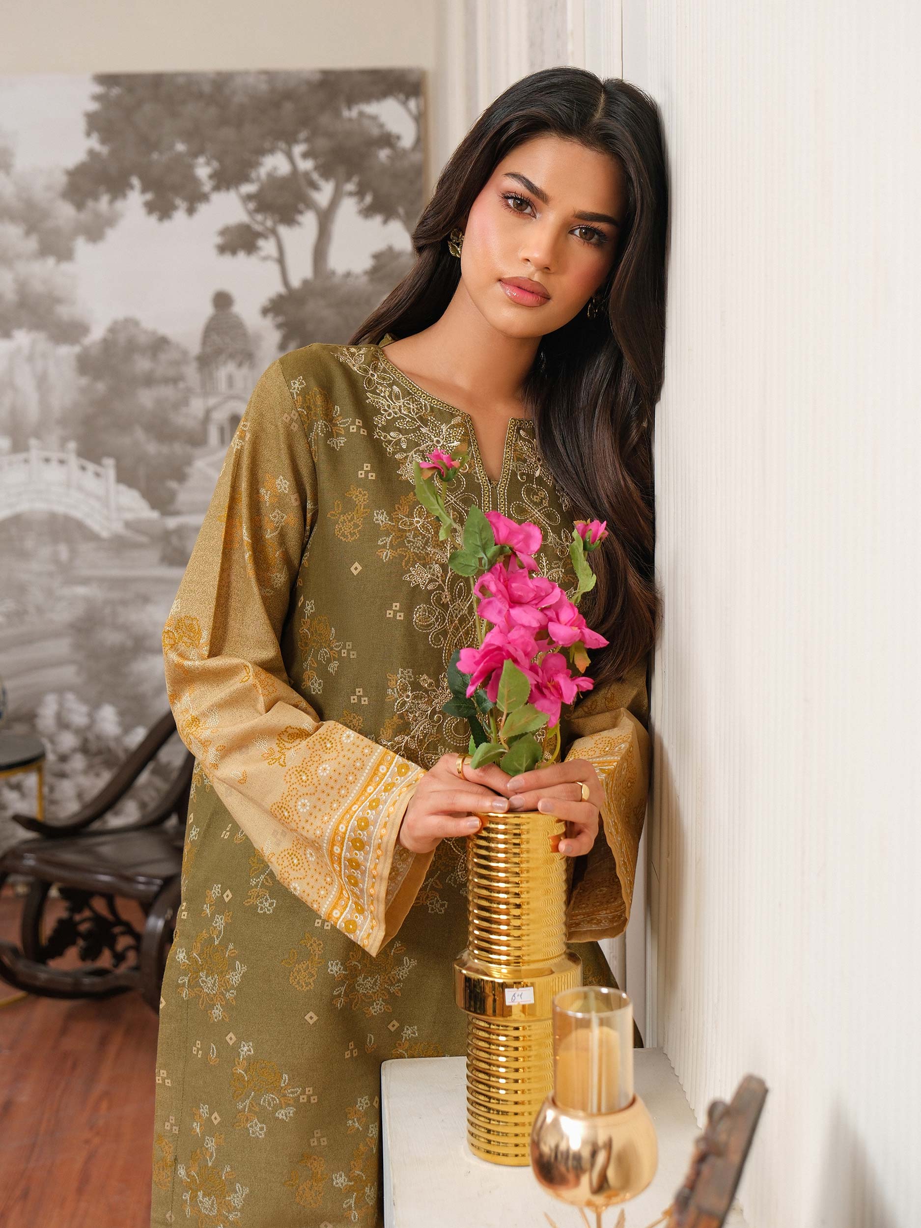 2 Piece Khaddar Suit-Embroidered (Unstitched) - Image 7