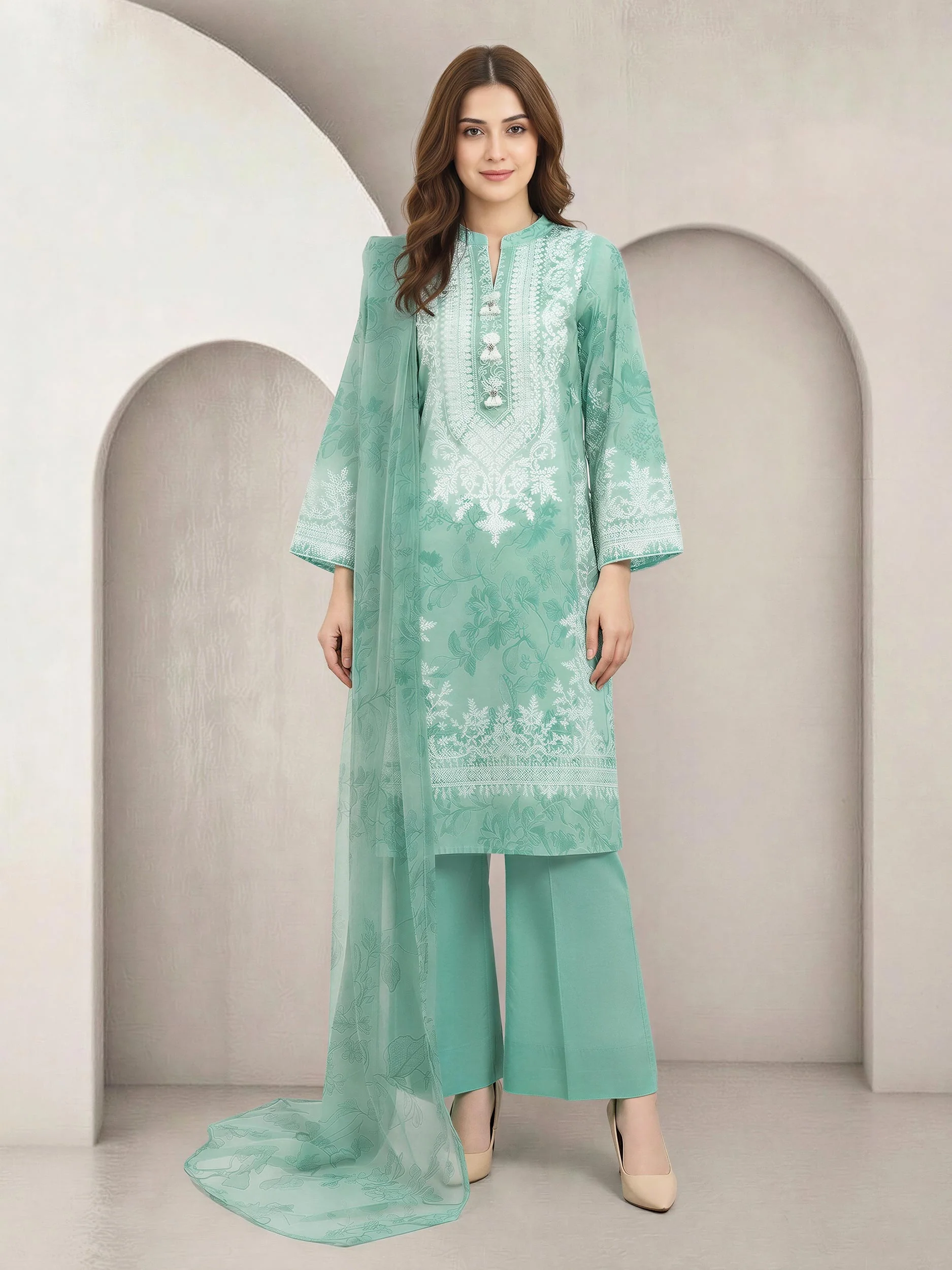 2 Piece Lawn Suit (Unstitched) - Image 2