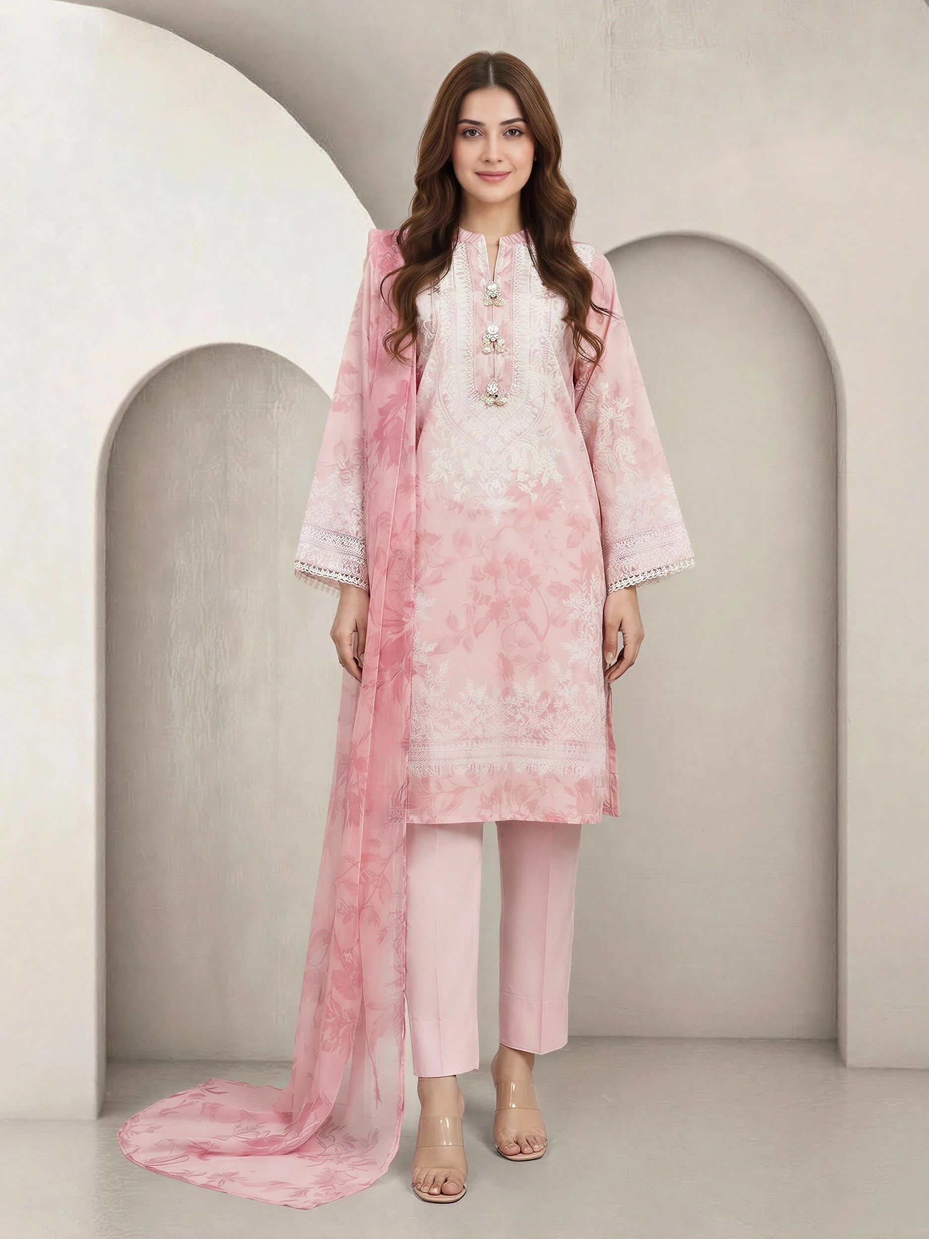 2 Piece Lawn Suit (Unstitched) - Image 2