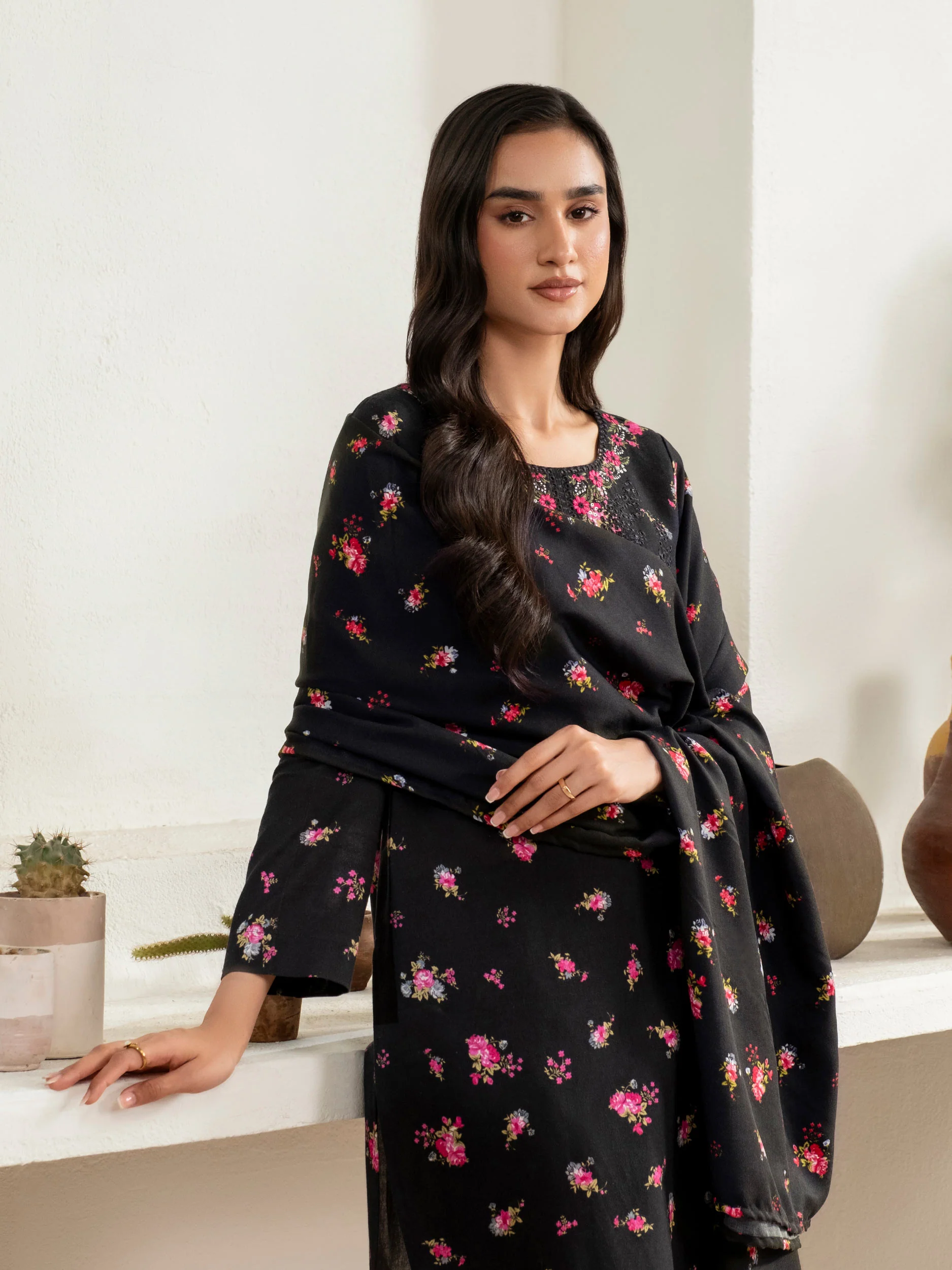 3 Piece Khaddar Suit-Embroidered (Unstitched) - Image 5