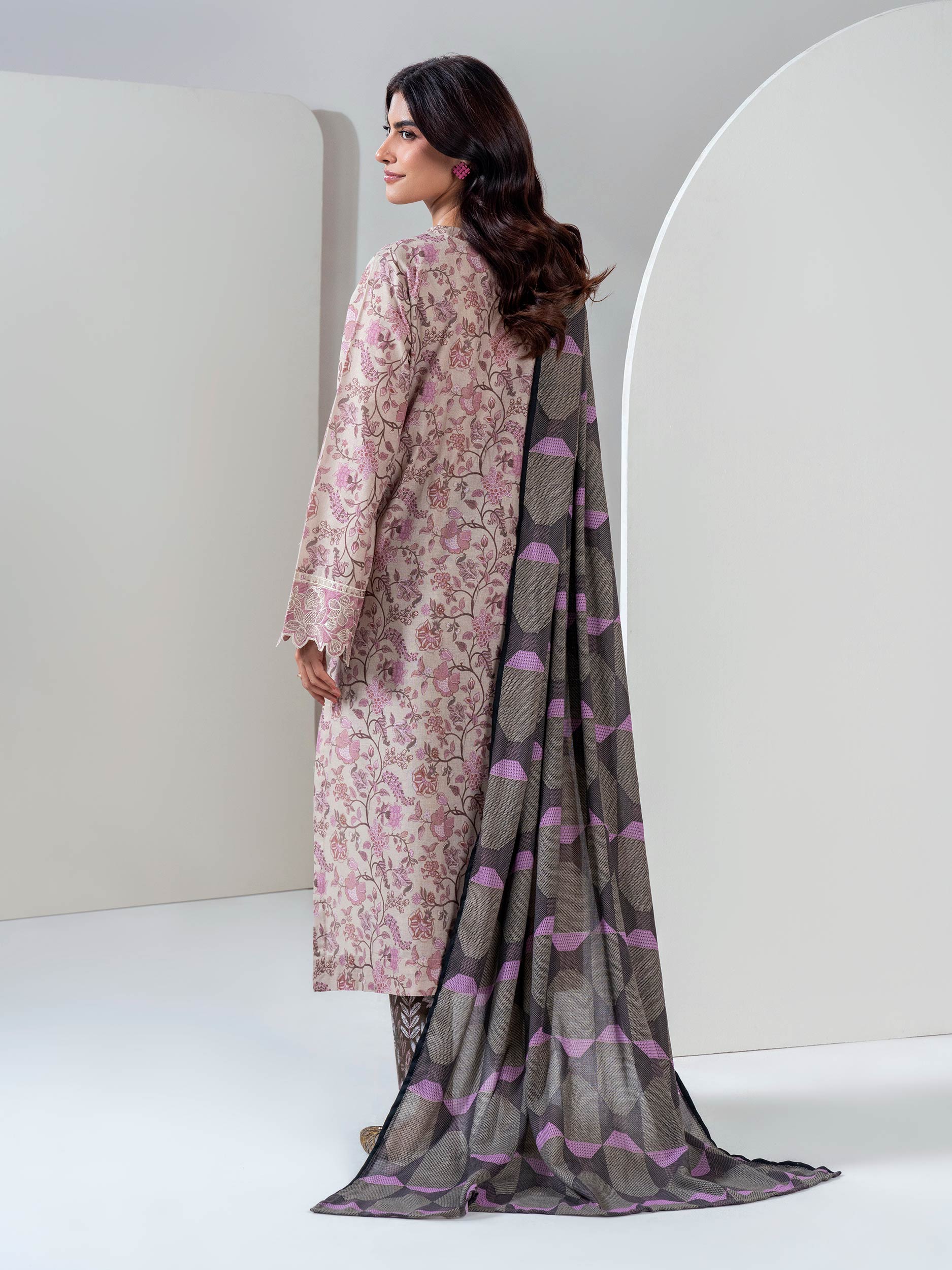3 Piece Khaddar Suit-Embroidered (Unstitched) - Image 3