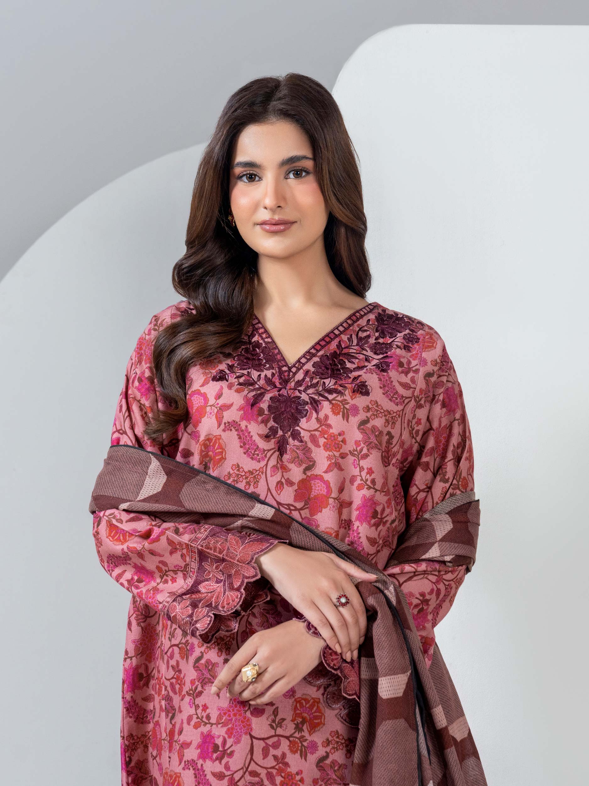 3 Piece Khaddar Suit-Embroidered (Unstitched) - Image 6