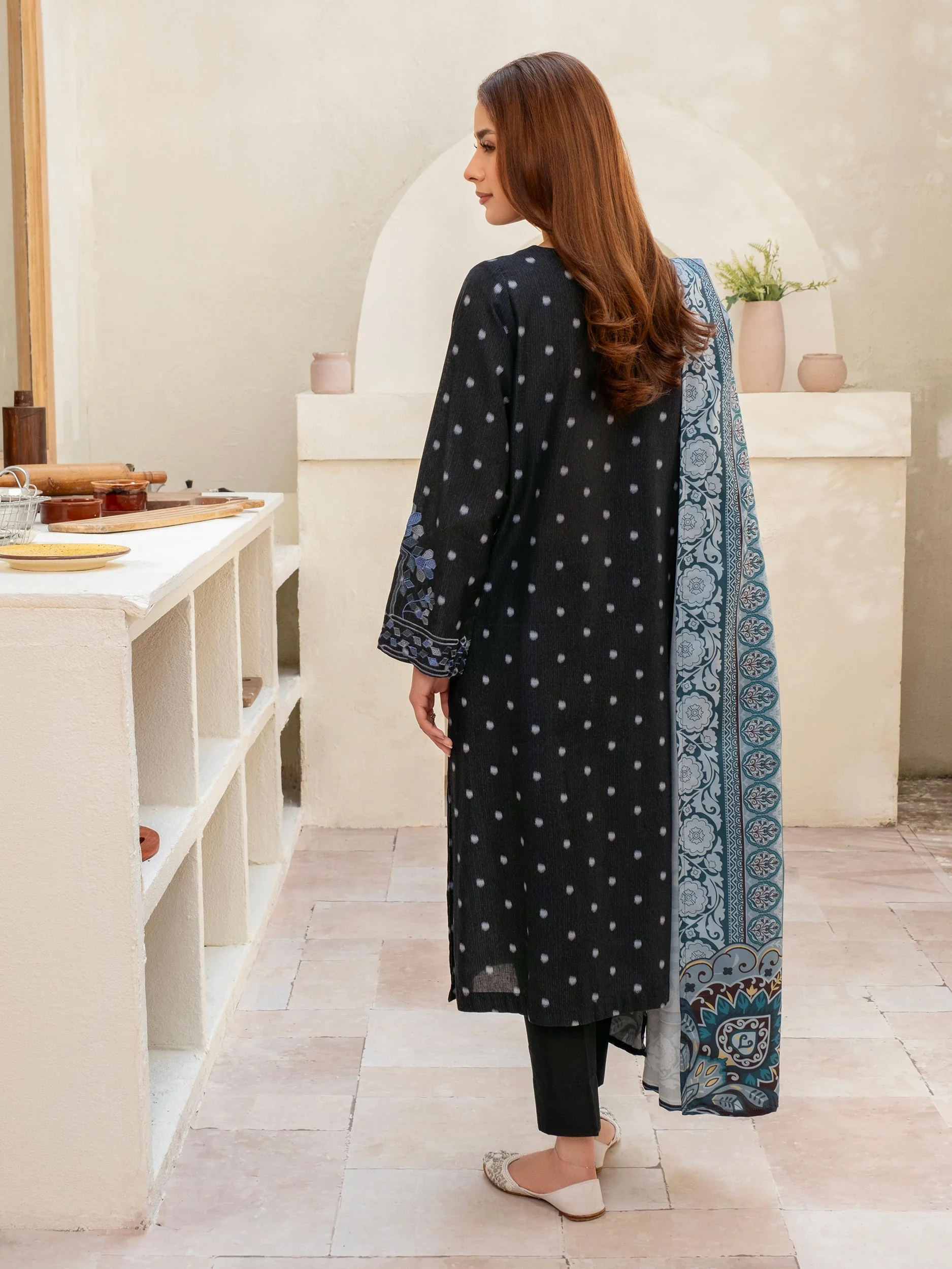 3 Piece Khaddar Suit-Embroidered (Unstitched) - Image 3